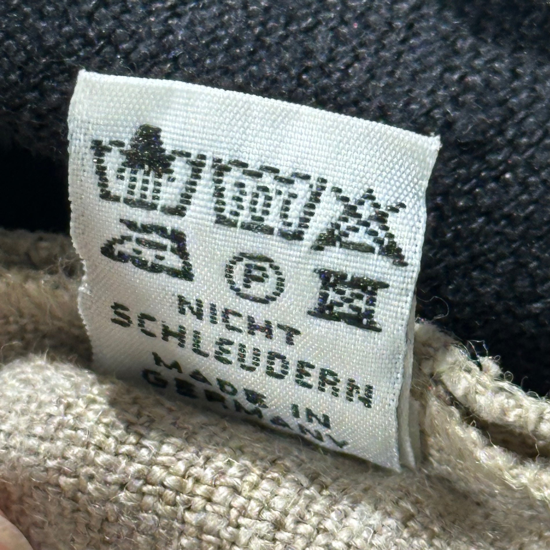 VINTAGE(ヴィンテージ) 80's ACCENTE Vintage German Work Two-Tone Wing Collar Shirt 80年代 ヴィンテージ ドイツ ワーク バイカラー 比翼 シャツ FREE ベージュ×ブラック レディース合わせ