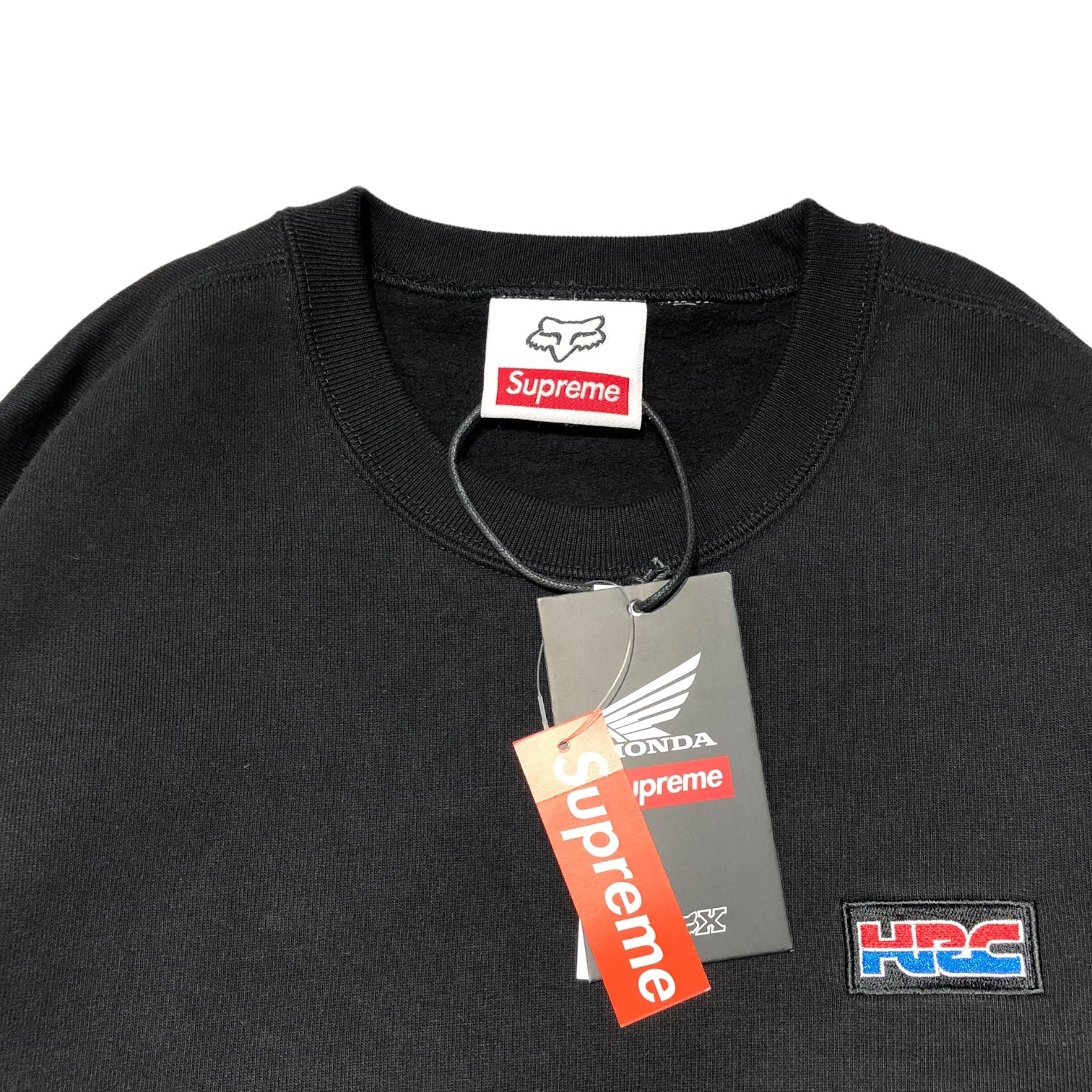 SUPREME×HONDA(シュプリーム×ホンダ) 19AW Honda Fox Racing Crewneck フォックス レーシング クルーネック スウェット M ブラック 19FW HRC