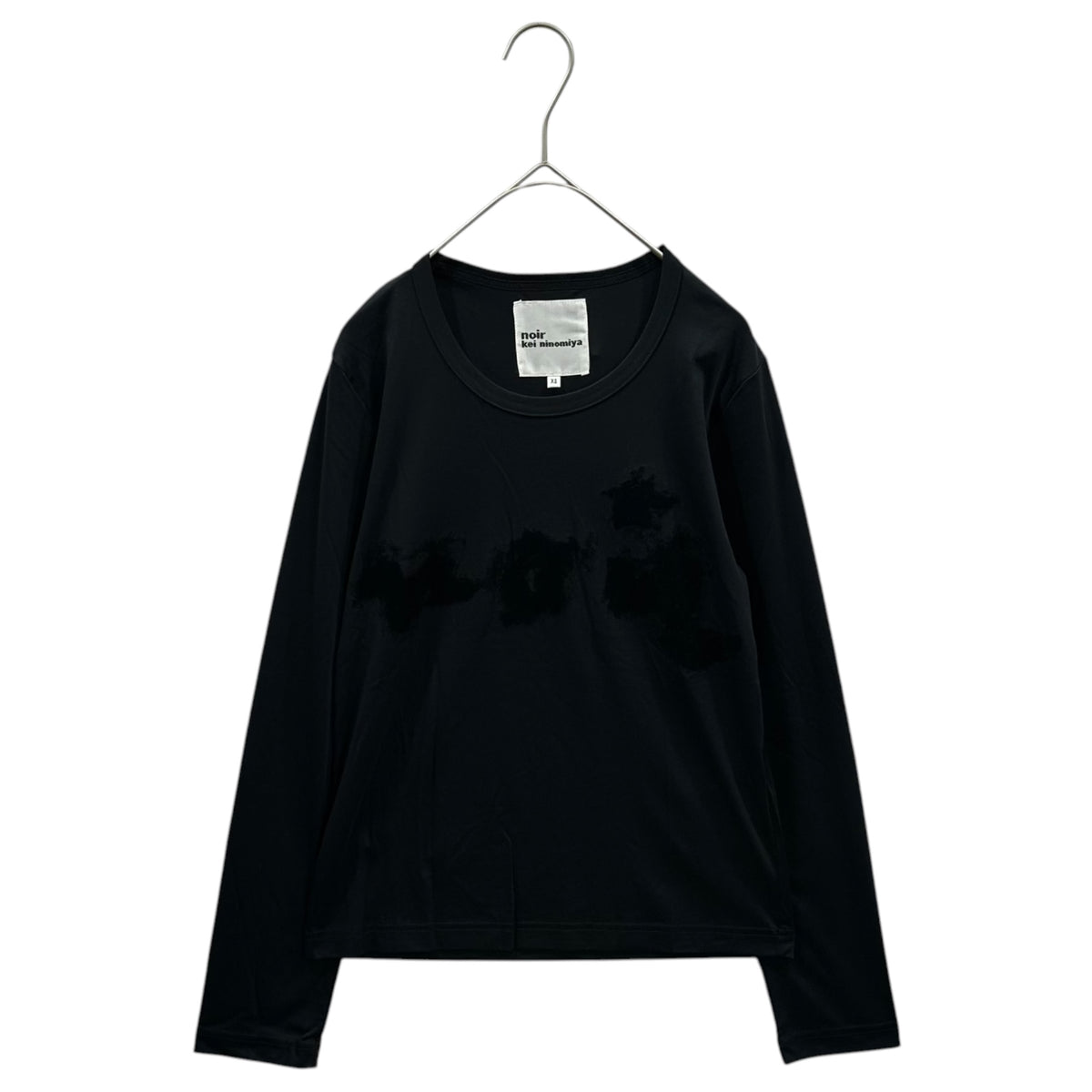 noir kei ninomiya(ノワールケイニノミヤ) 2013SS Flock Print Stretch L/S T-Shirt フロッキー ストレッチ 長袖 Tシャツ 3K-T003 XS ブラック AD2012
