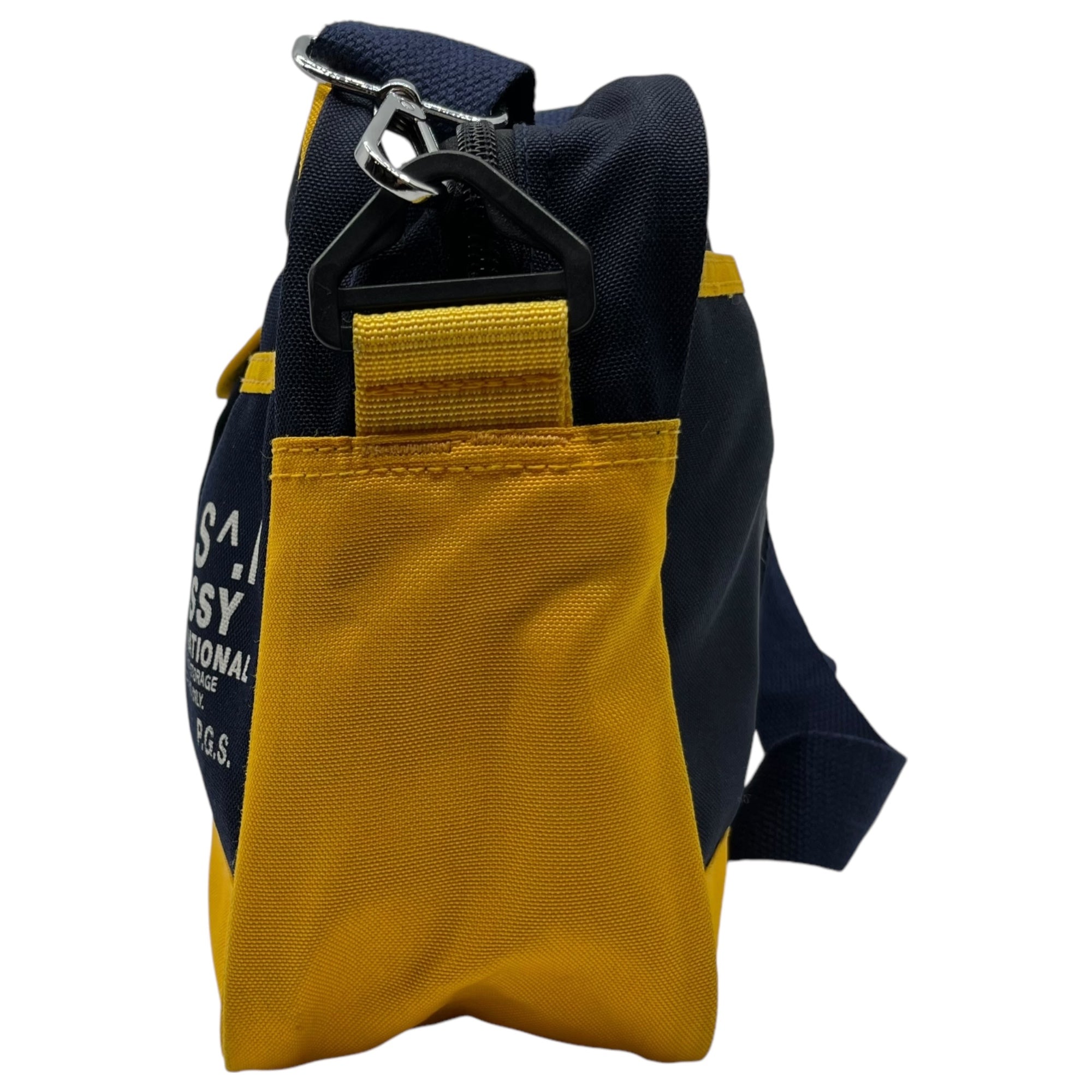 STUSSY(ステューシー) 90's ~ 00's nylon shoulder bag ナイロン ショルダー バッグ ネイビー×イエロー 90年代~ 紺タグ