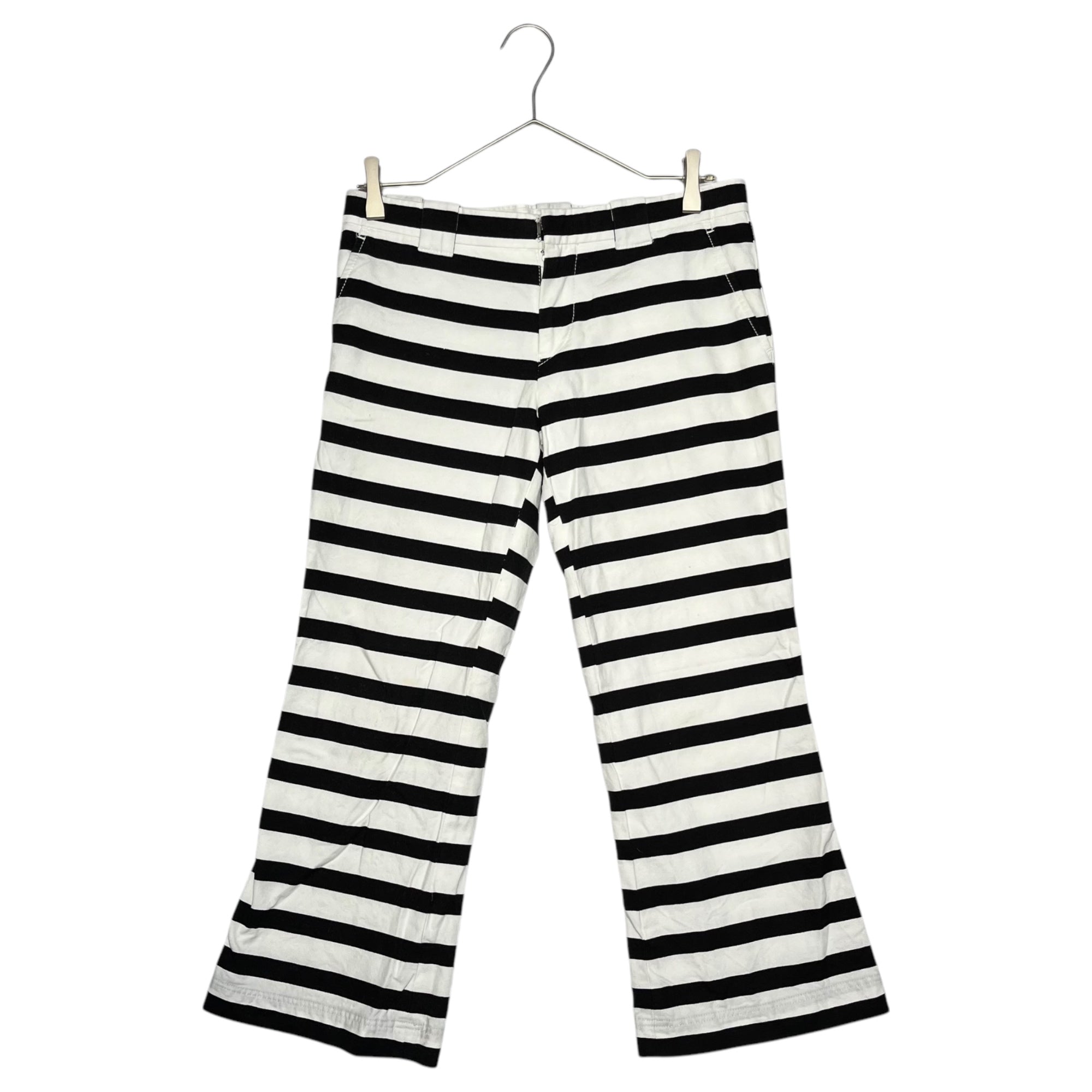 COMME des GARCONS(コムデギャルソン) ボーダーコットンパンツ TF-P004 M ホワイト×ブラック
