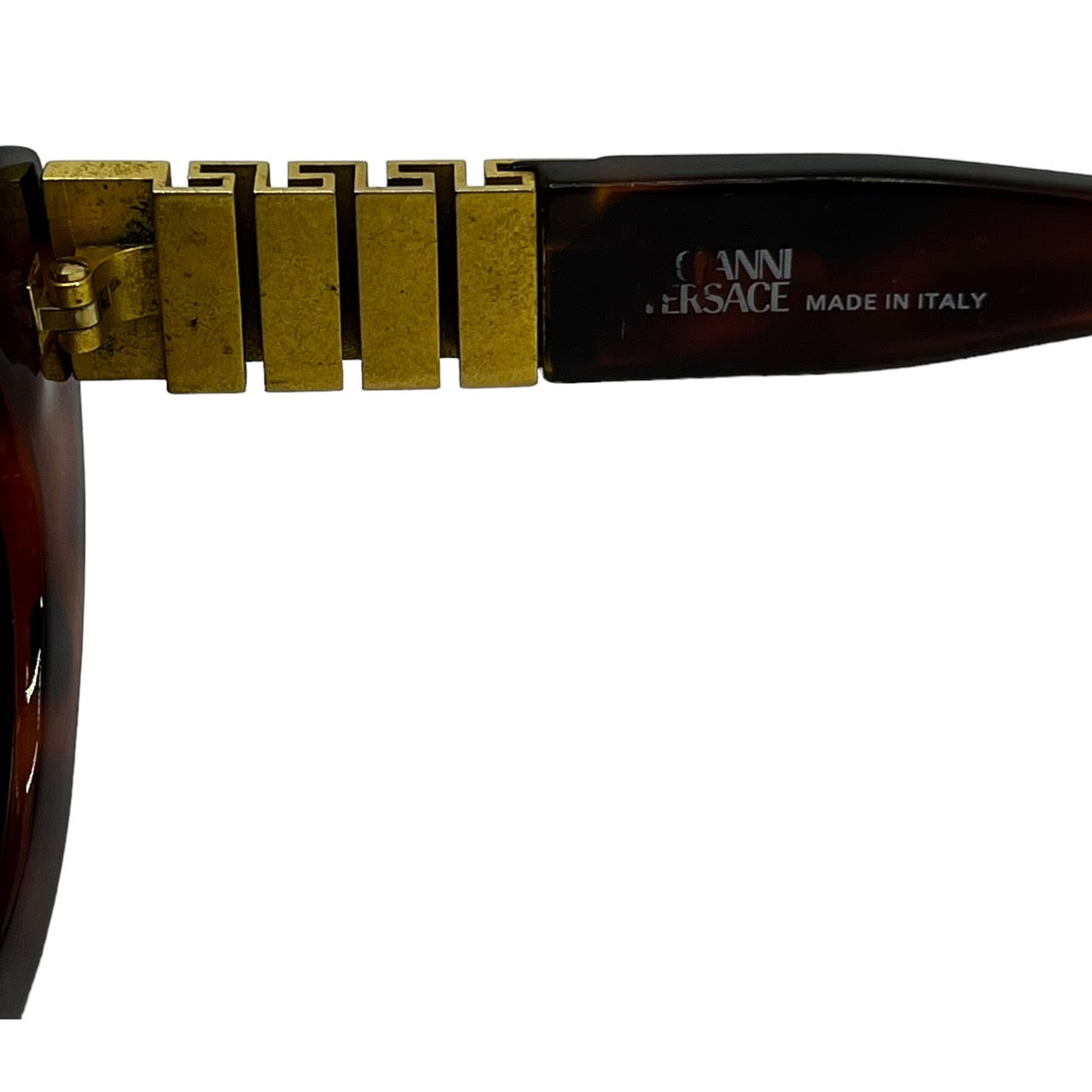 GIANNI VERSACE(ジャンニヴェルサーチ) ヴィンテージサイドメデューサロゴサングラス/メガネ MOD.480/B ブラウン/鼈甲