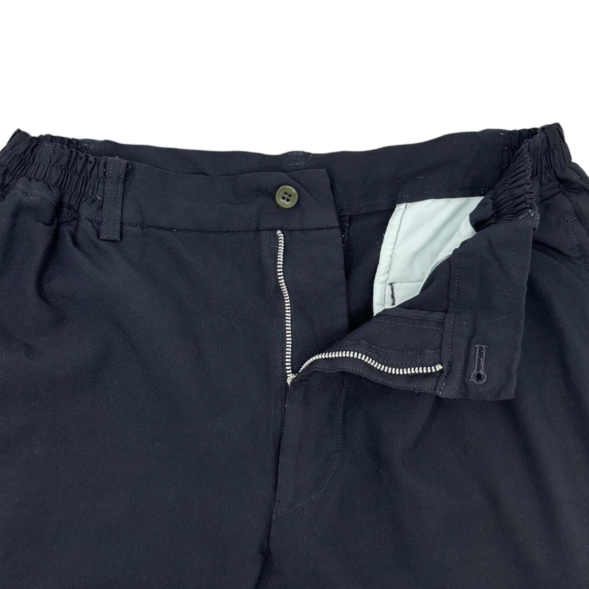 COMME des GARCONS HOMME DEUX(コムデギャルソンオムドゥ) 20SS Ester product dyed tapered pants エステル製品染め テーパード パンツ DE-P063 XS ネイビー AD2019 イージー スラックス