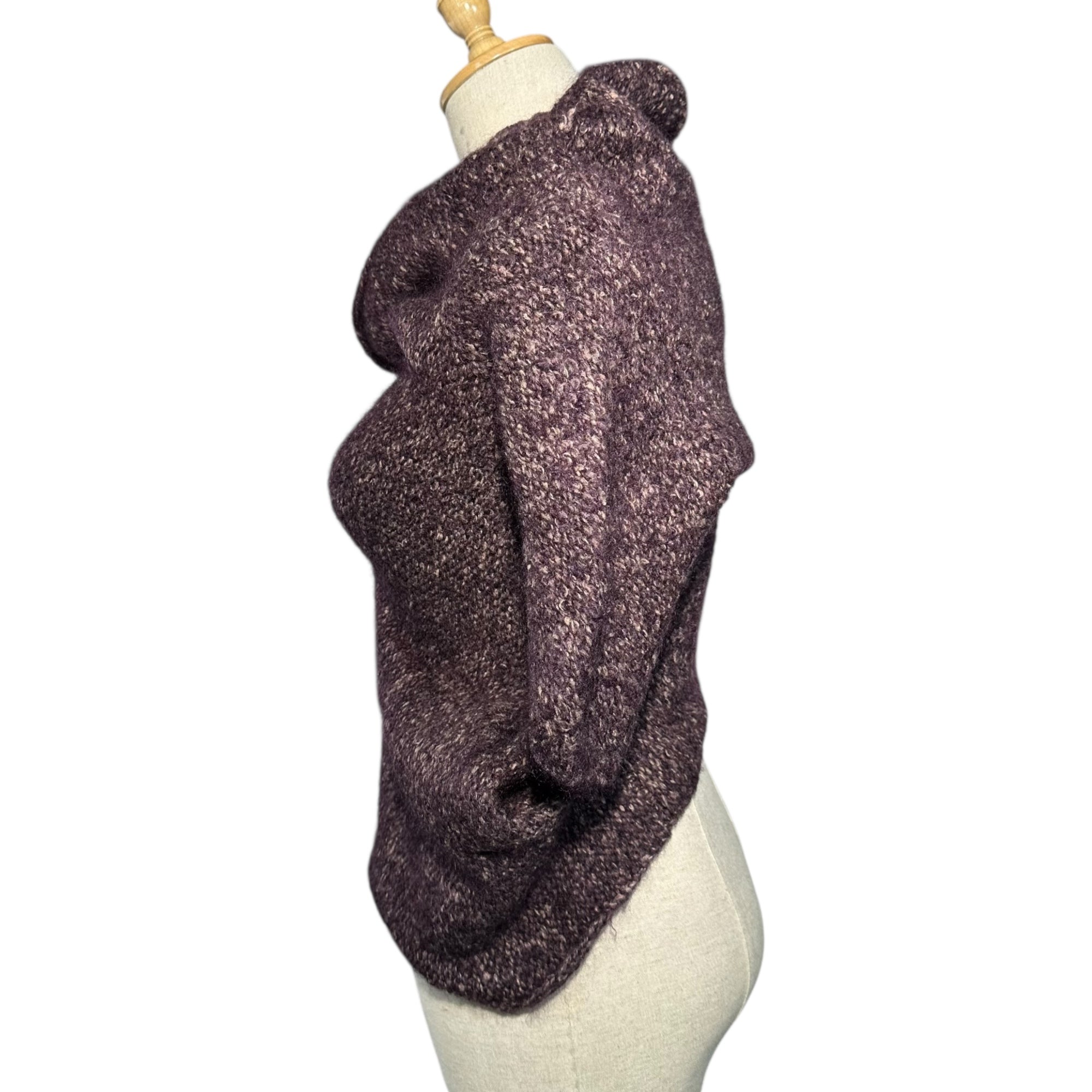 Y's(ワイズ) 00AW Wide Neck Modified S/S Knit ワイドネック 変形 半袖 ニット YT-K16-979 3(L程度) パープル 2000AW 00's