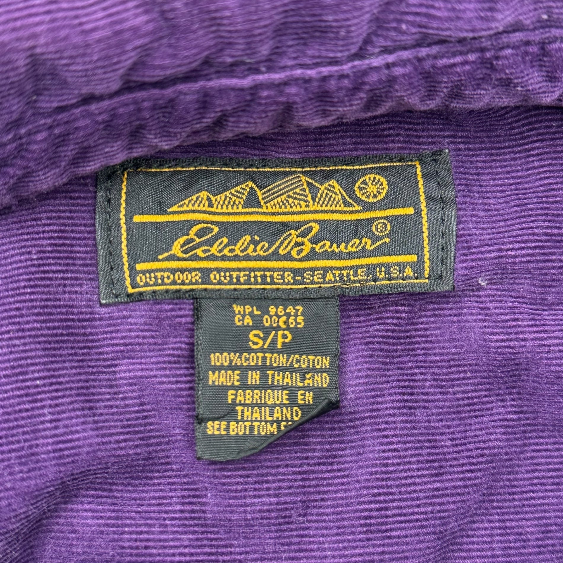 Eddie Bauer(エディーバウアー) 80's~90's Corduroy Shirt Maxi Dress コーデュロイ シャツ マキシ ワンピース S パープル 80年代~90年代 ヴィンテージ 古着