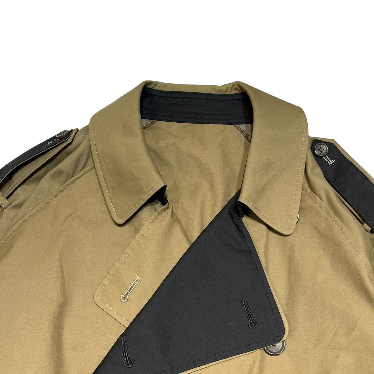 stein(シュタイン) OVERSIZED CONTRAST TRENCH COAT オーバーサイズド コントラスト トレンチコート ST.485 S ダークベージュ
