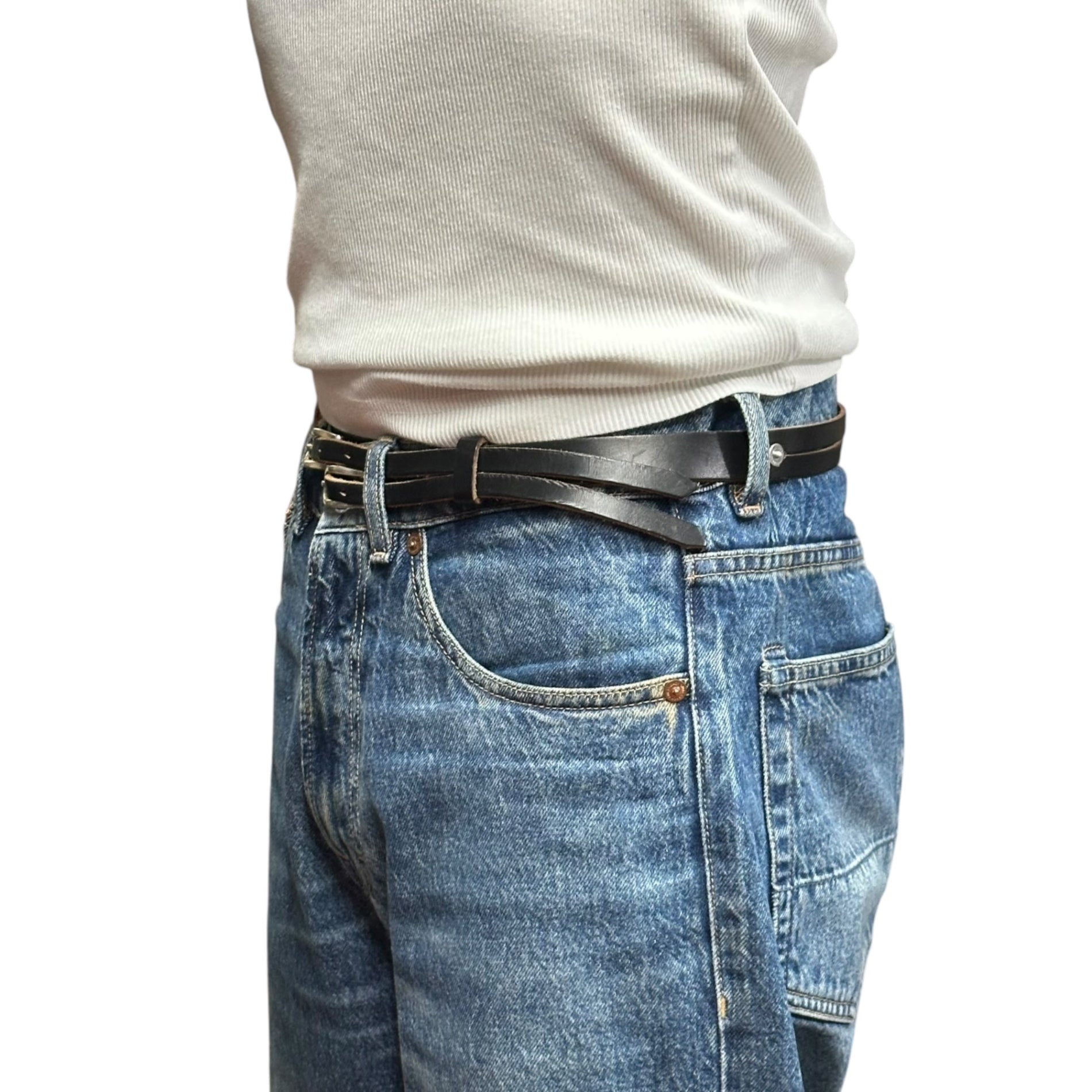 OUR LEGACY(アワーレガシー) TWIN TONGUE BELT ツイン タン ベルト 80 ブラック