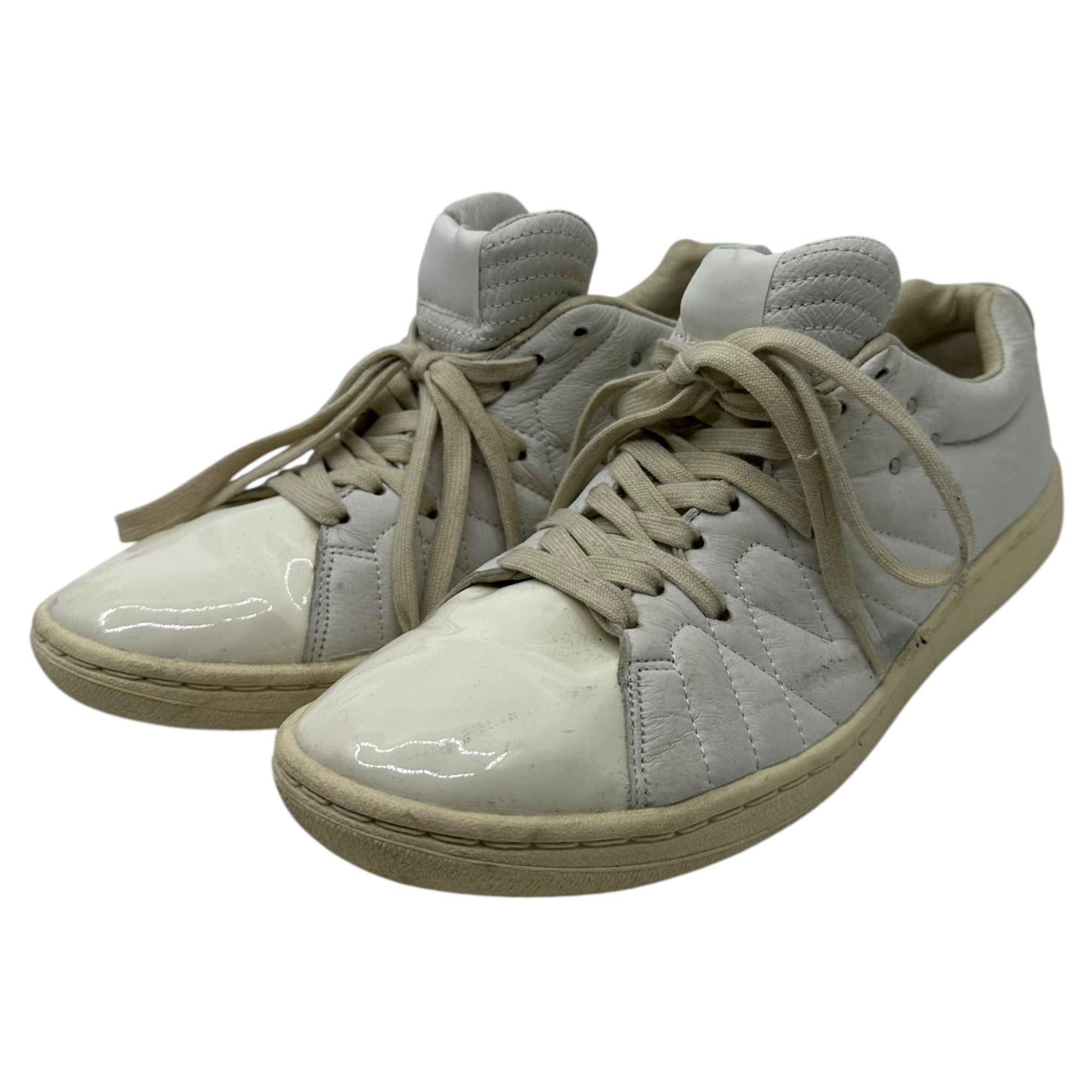 White Flags(ホワイトフラッグス) レザー ローカット スニーカー キルティング パテント 42(26.5cm程度) ホワイト