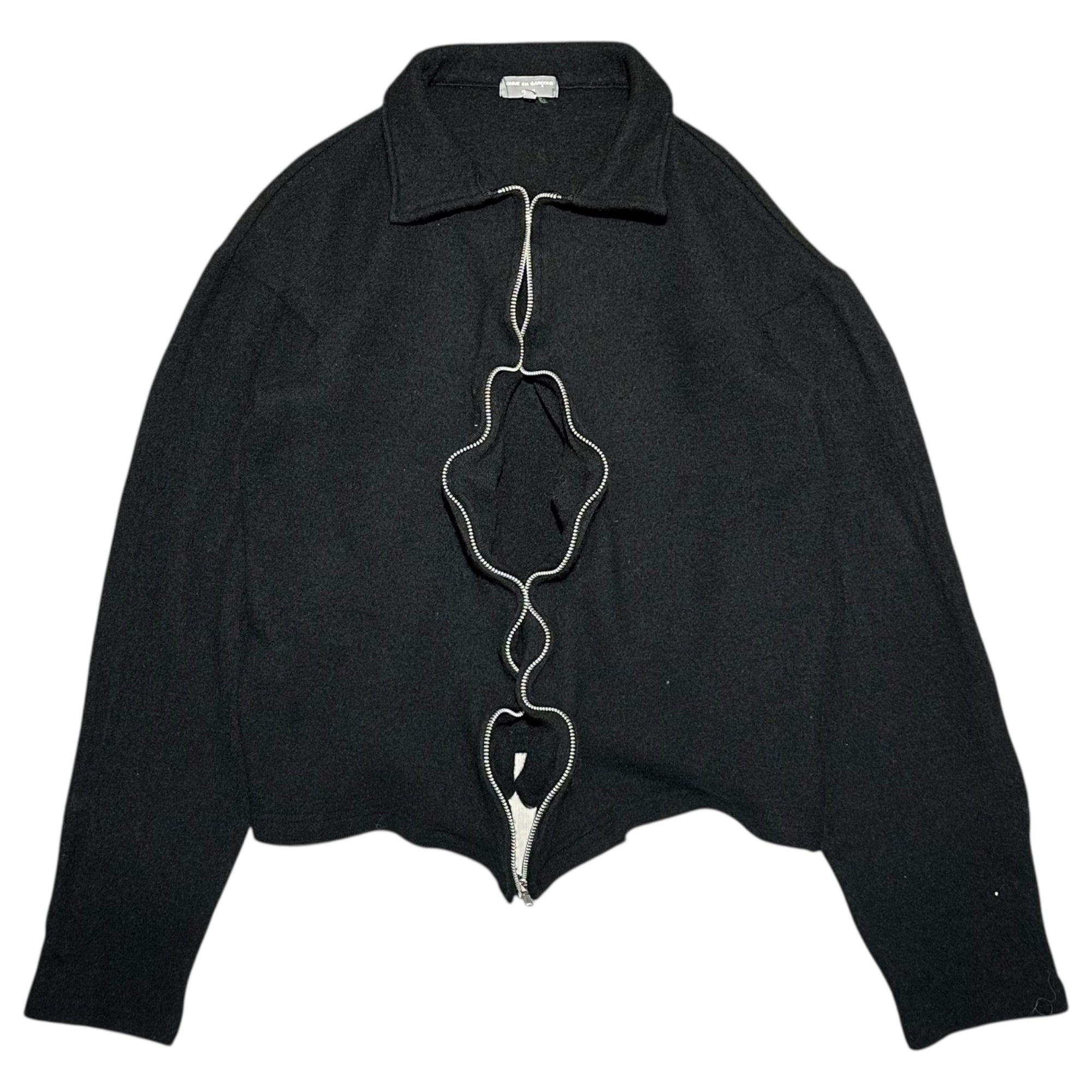 【SALE対象外】COMME des GARCONS HOMME(コムデギャルソンオム) 03AW Wool Felted Zip-Up Jacket 田中オム ウール 縮絨 ジップアップ ジャケット HL-T003 S ブラック AD2003 00's アーカイブ