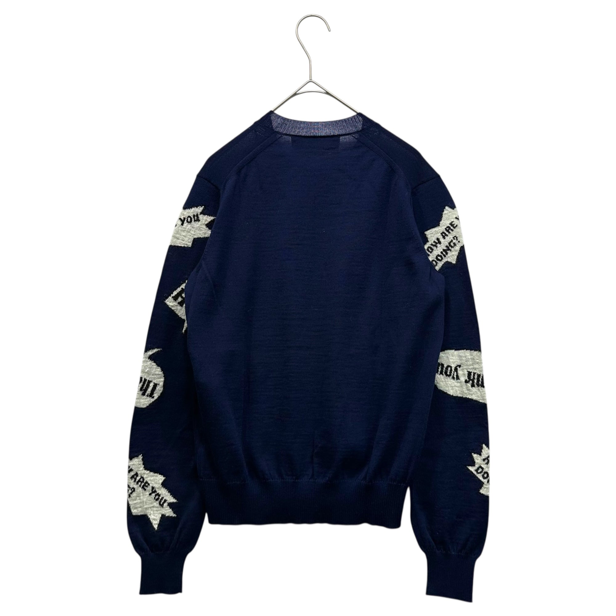 tricot COMME des GARCONS(トリココムデギャルソン) 15AW Speech Bubble Design Mohair-Blend Wool Button Cardigan 吹き出し セリフ デザイン モヘア混 ウール ボタン カーディガン TP-N207 FREE ネイビー AD2015