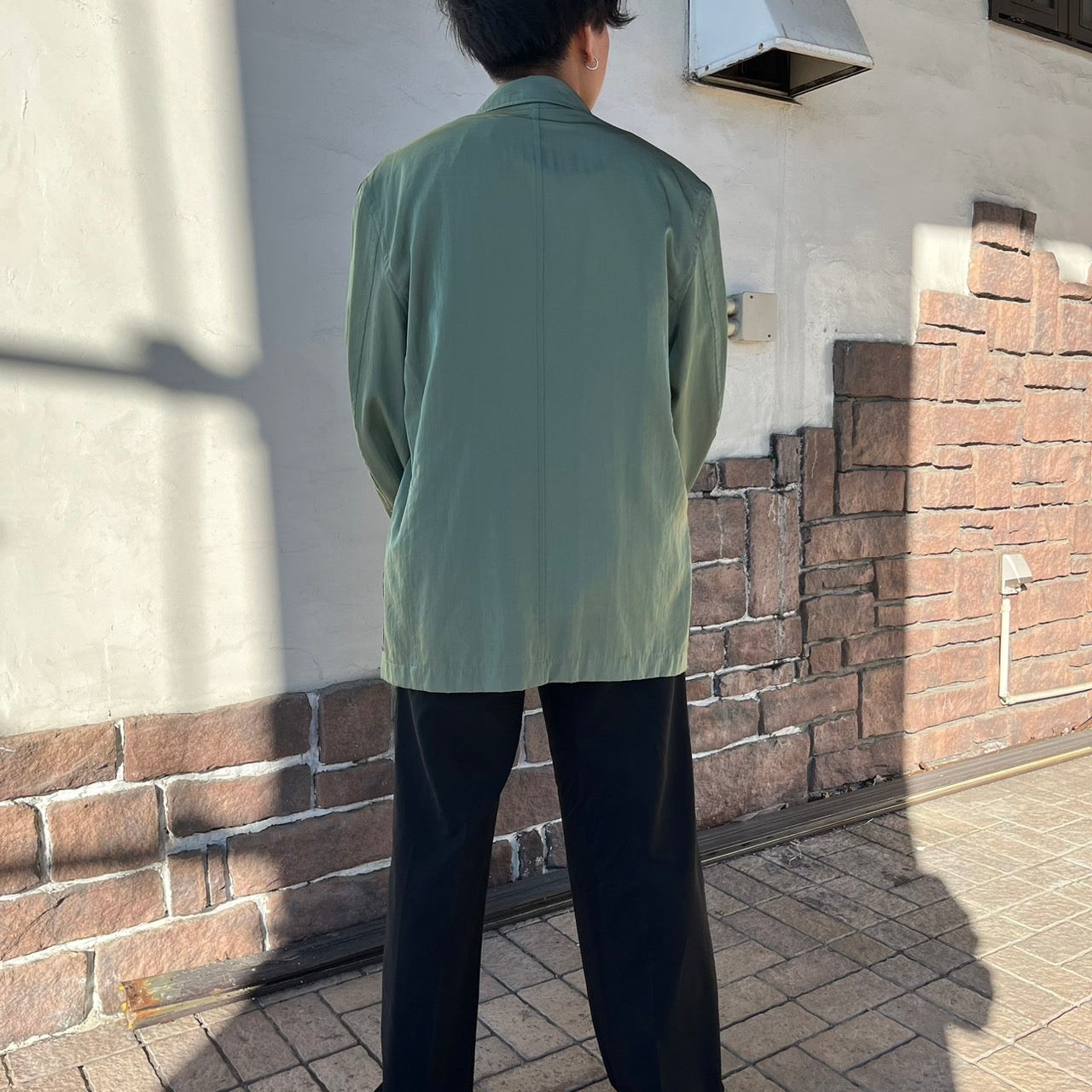 92SS エスニック期 Ethnic all silk pocket 3B jacket エスニック オール シルク ポケット 3B ジャケット PJ-110630 M カーキ AD1991 コレクションランウウェイ着用モデル