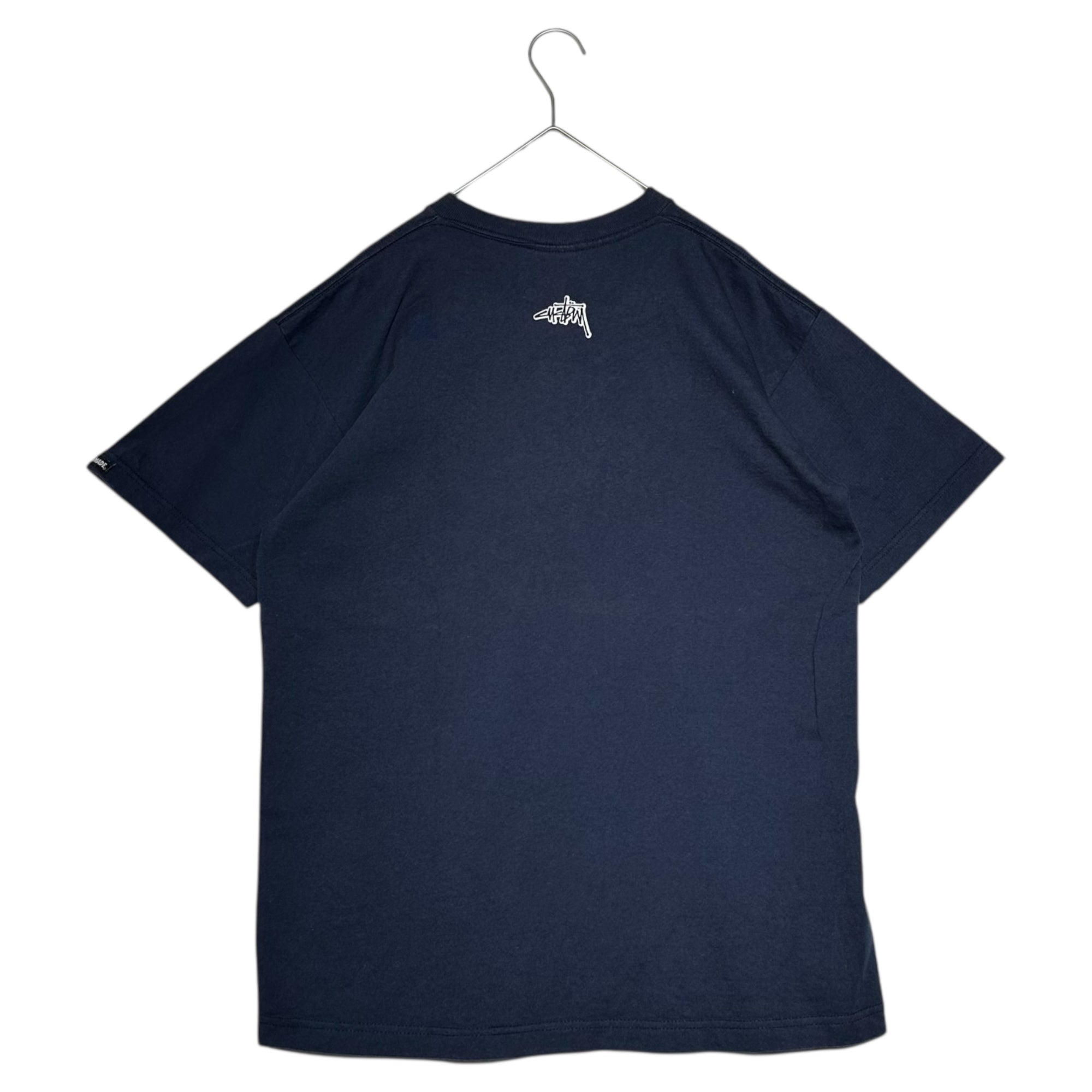 STUSSY(ステューシー) 00's USA made CUSTOMADE Mountain Print Logo Crew Neck T-Shirt カスタムメイド 山岳 プリント ロゴ クルーネック Tシャツ 表記無(M程度) ネイビー×ブルー USA製