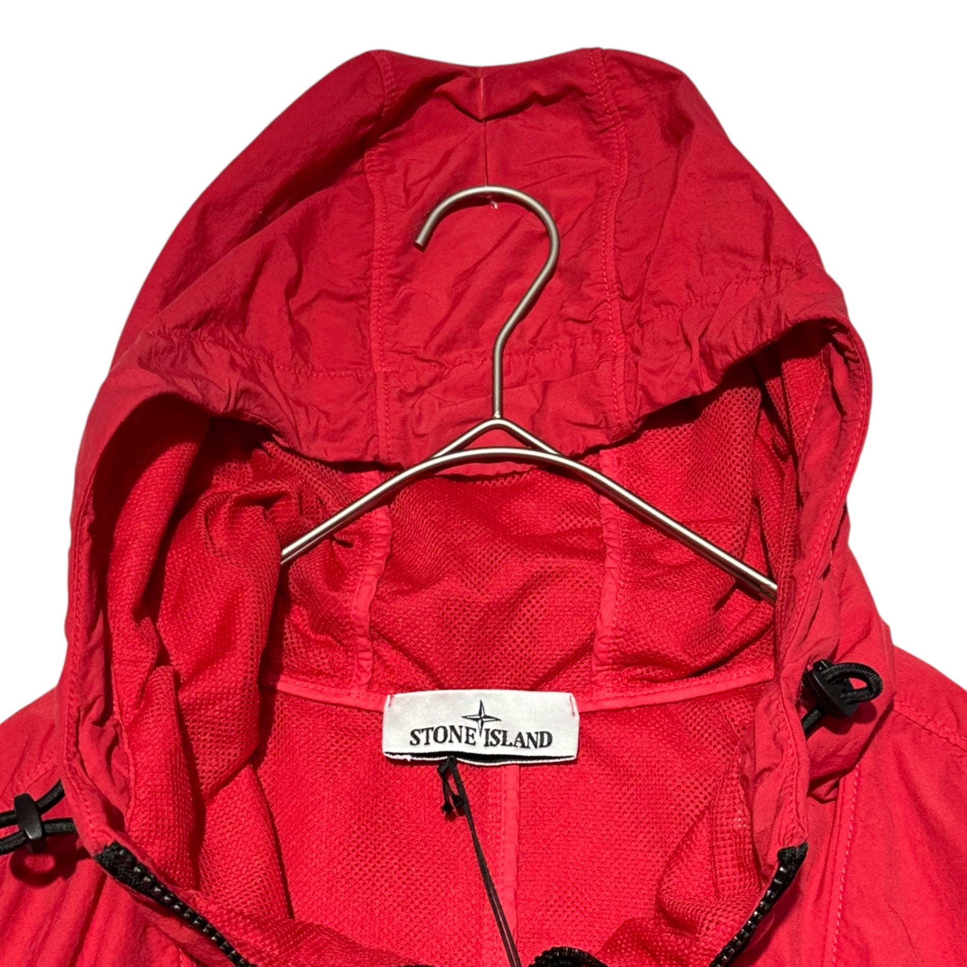 STONE ISLAND(ストーンアイランド) 22AW Smock Pocket Hooded Overshirt スモック ポケット フーデッド オーバー シャツ 771510403 L レッド アノラック パーカー ジャケット