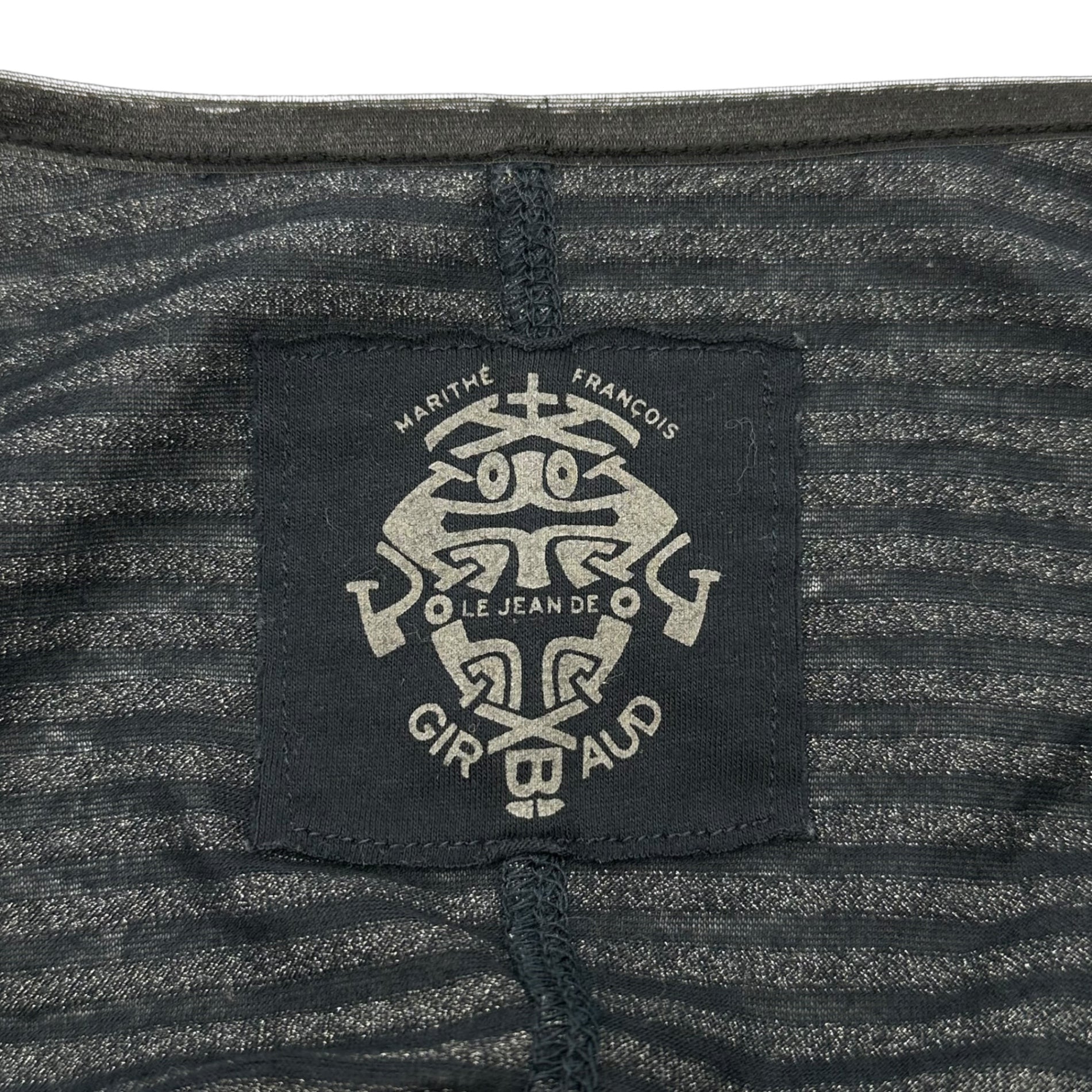 MARITHE FRANCOIS GIRBAUD(マリテフランソワジルボー) 00's Border Different Fabric Docking Cardigan ボーダー 異素材 ドッキング カーディガン Y2K M ネイビー