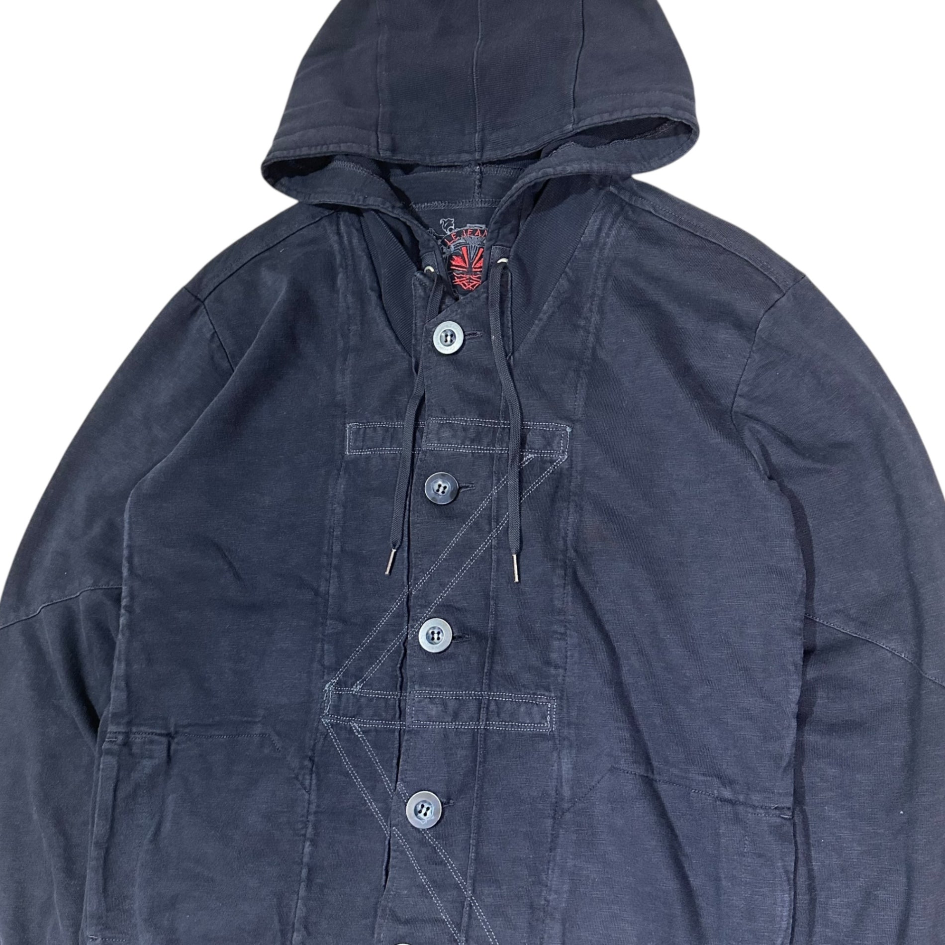 MARITHE FRANCOIS GIRBAUD(マリテフランソワジルボー) 00's Hooded Sweat Jacket フーデット スウェット ジャケット M5-6053 M ネイビー Y2K ジップ パーカー