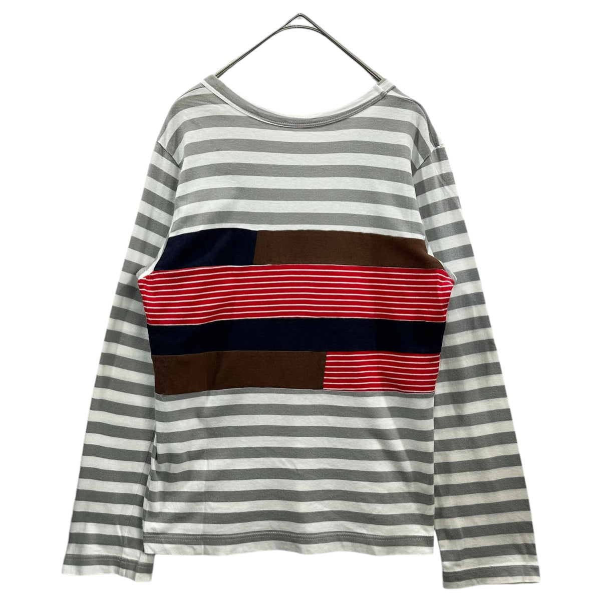 COMME des GARCONS SHIRT(コムデギャルソンシャツ) Multicolor Striped Panel L/S Tee マルチボーダー 切替 長袖 Tシャツ S5B022 表記無(S程度) ホワイト×マルチカラー
