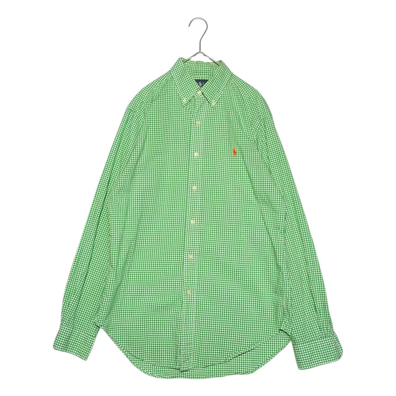 POLO RALPH LAUREN(ポロラルフローレン) Gingham check BD shirt ギンガム チェック ボタン ダウン シャツ S グリーン×ホワイト