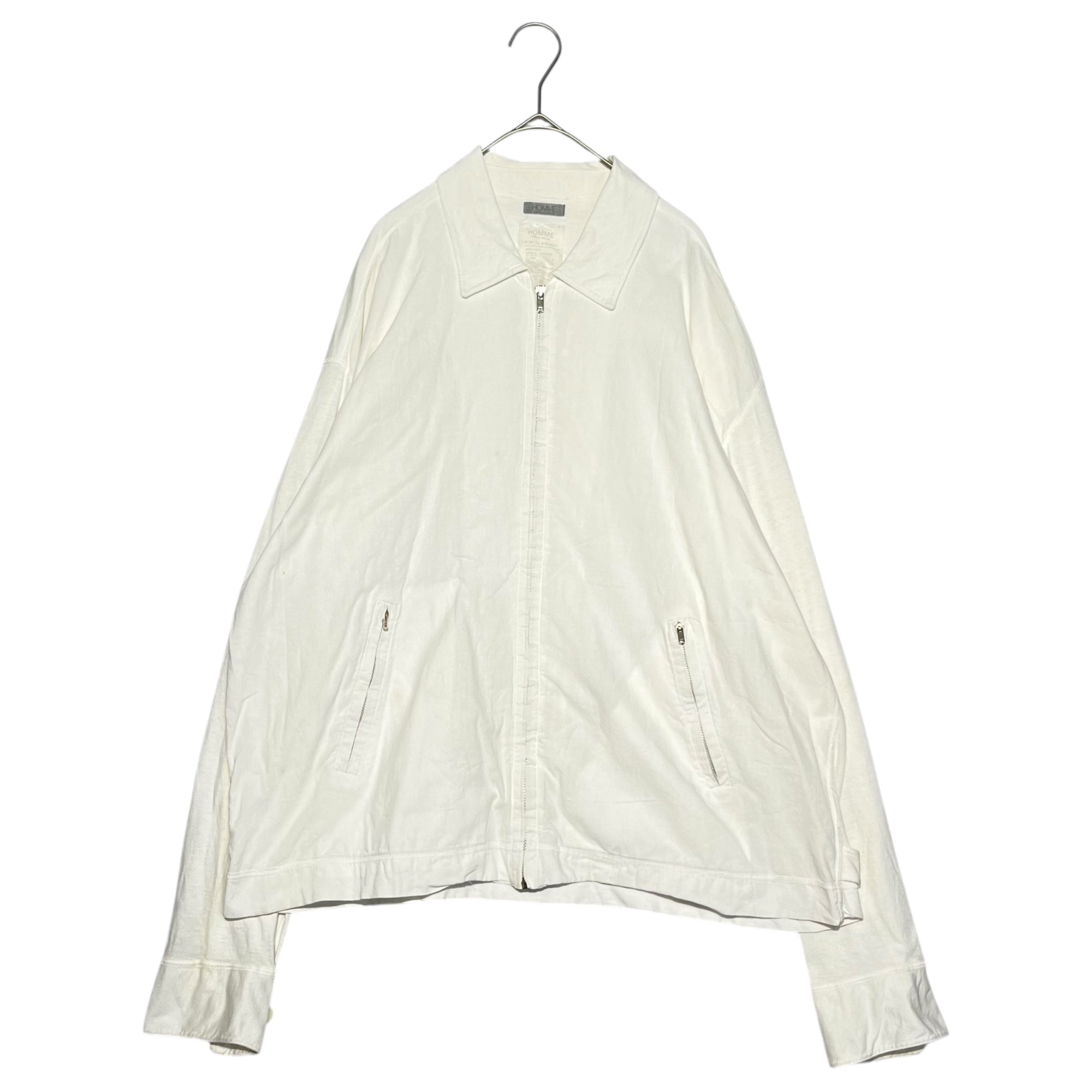 COMME des GARCONS HOMME(コムデギャルソンオム) 80's Big HOMME cotton zip-up blouson 80年代 デカオム コットン ジップアップ ブルゾン 川久保玲 本人期 FREE アイボリー