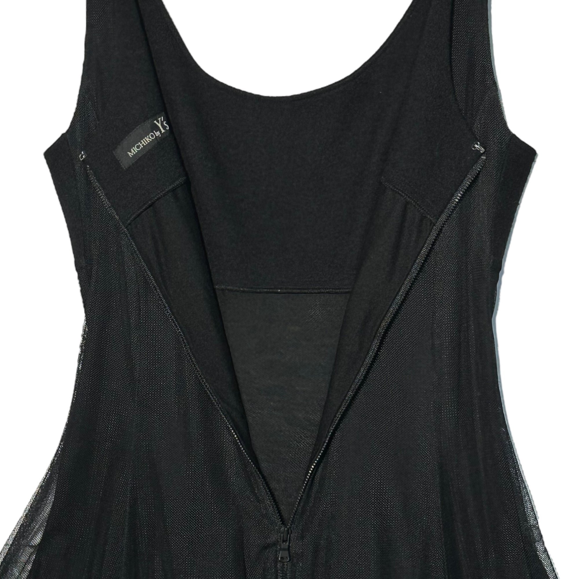 MICHIKO by Y's(ミチコ バイ ワイズ) Sleeveless Tulle Dress ノースリーブ チュール ドレス ワンピース YF-D32-807 1(S程度) ブラック