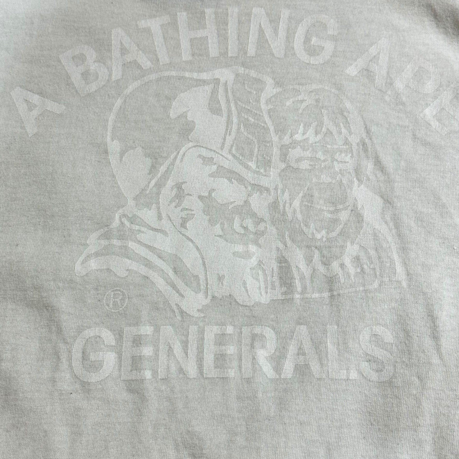 A BATHING APE(アベイシングエイプ) GENERALS PRINT T-SHIRT ジェネラルズ プリント Tシャツ L アイボリー