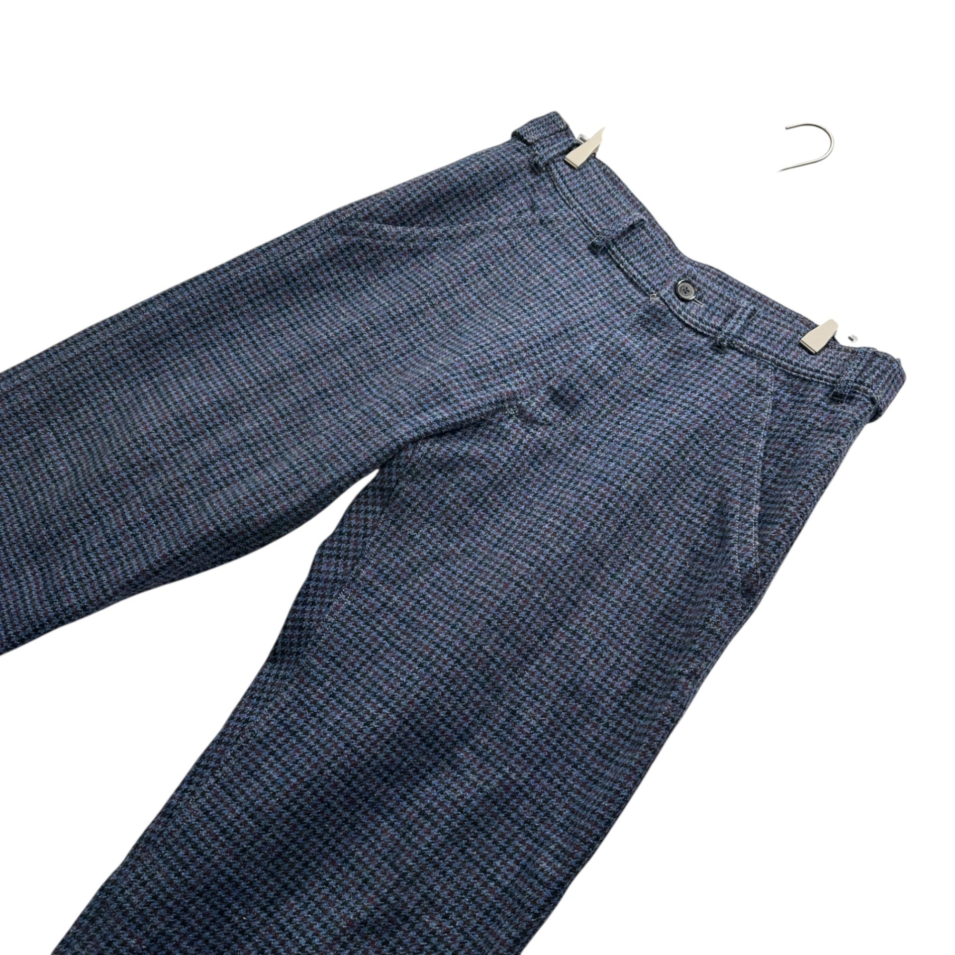 COMME des GARCONS SHIRT(コムデギャルソンシャツ) Wide Straight Check Wool Pants ワイドストレート チェック ウール パンツ W27140 XS ブルー