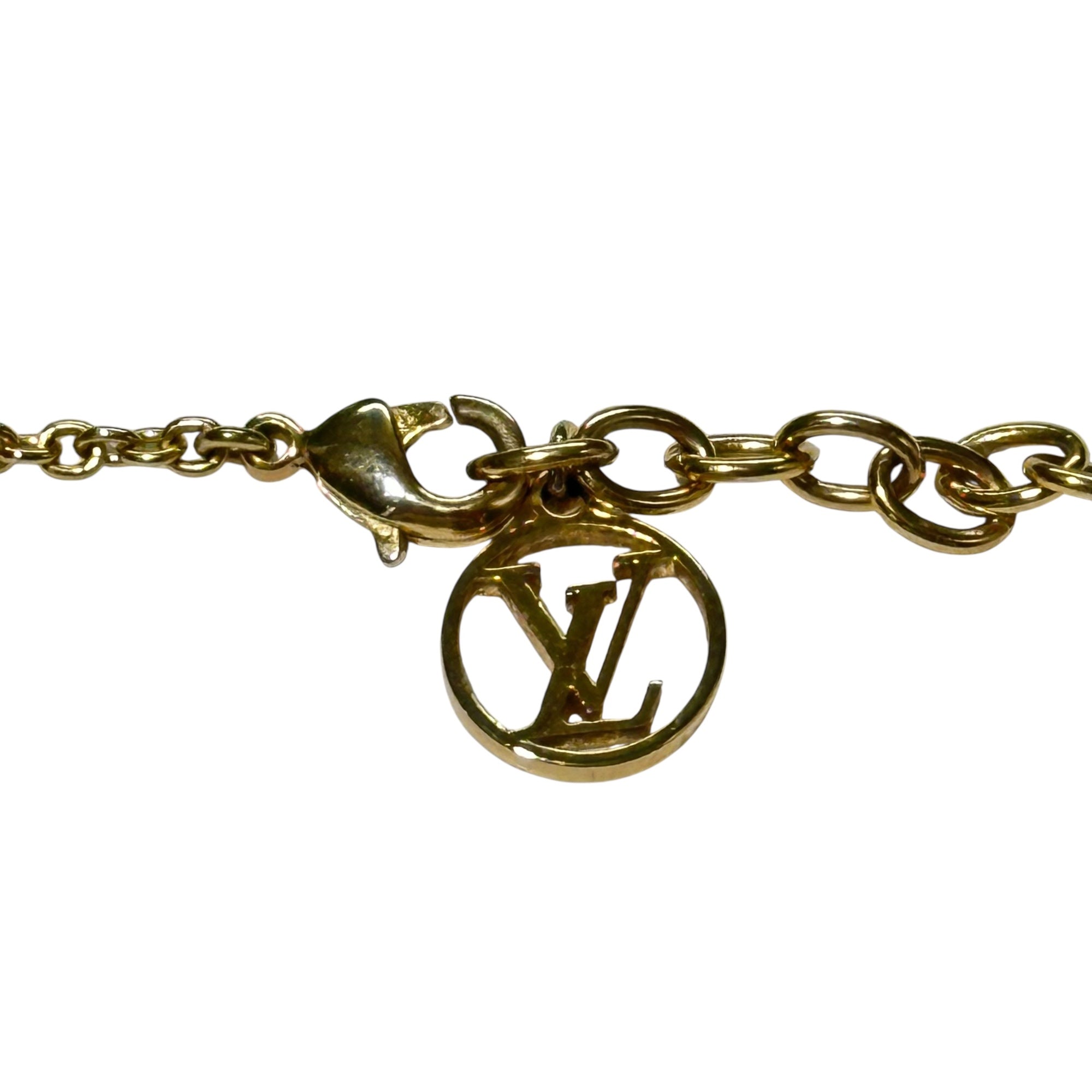 LOUIS VUITTON(ルイヴィトン) LV ICONIC NECKLACE アイコニック ネックレス M00596 ゴールド AK4212 ライトストーン ロゴ