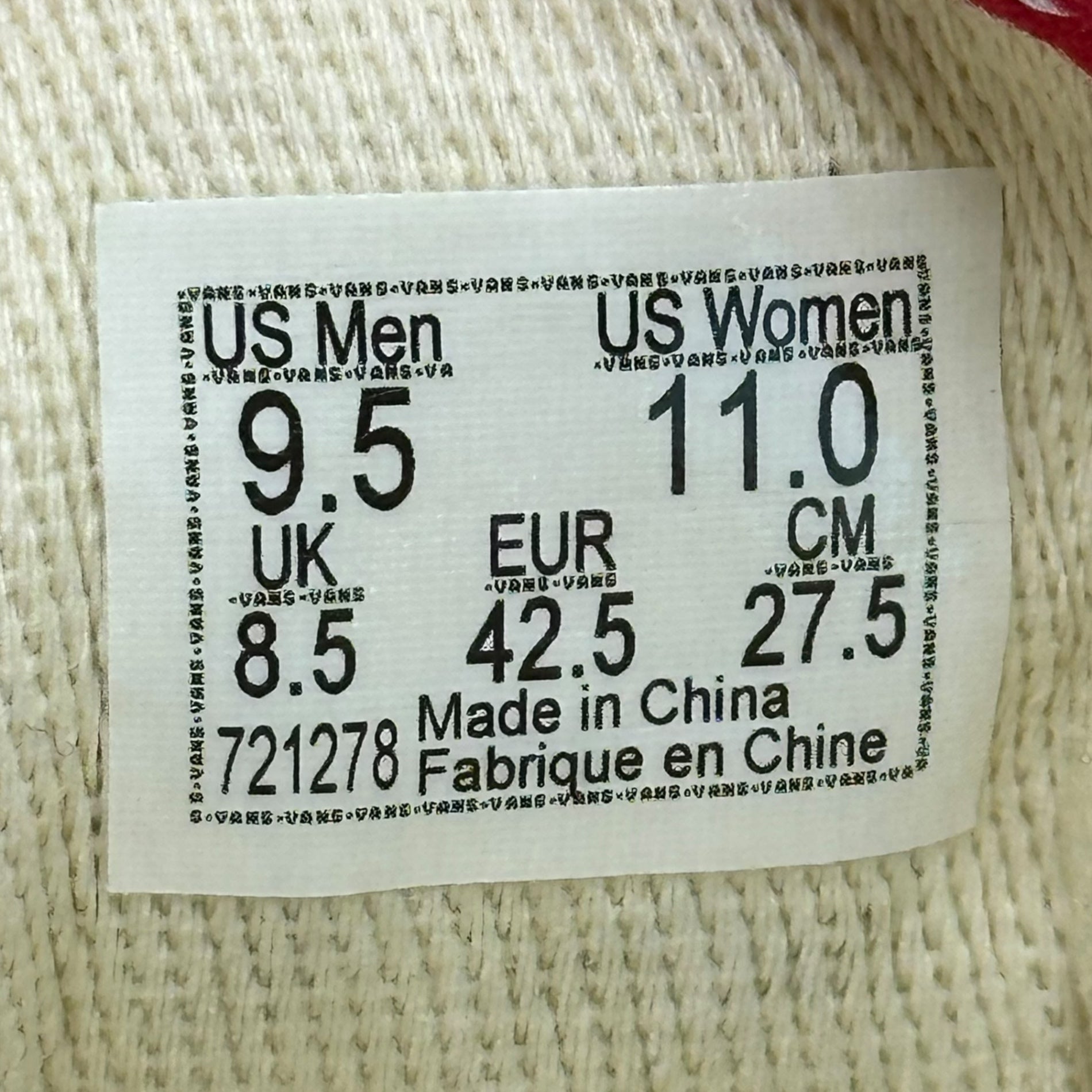 UNDERCOVER×VANS(アンダーカバー×バンズ) Otw Era 95 エラ 95 UC2E9F03 27.5cm レッド ローカット スニーカー