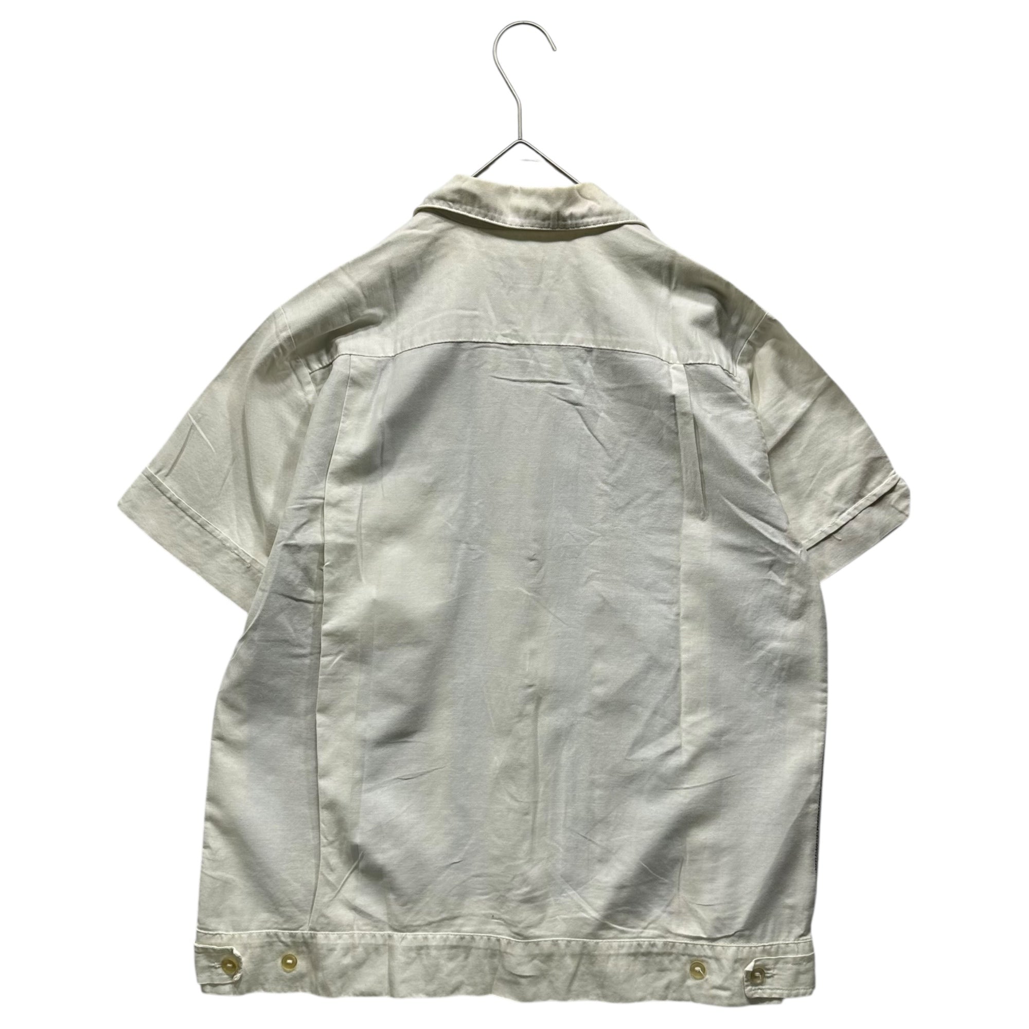 Duke of Hollywood(デュークオブハリウッド) 60’s~70's Striped Open-Collar S/S Shirt ストライプ オープンカラー 半袖 シャツ L ホワイト×スカイブルー 60年代~70年代 ヴィンテージ