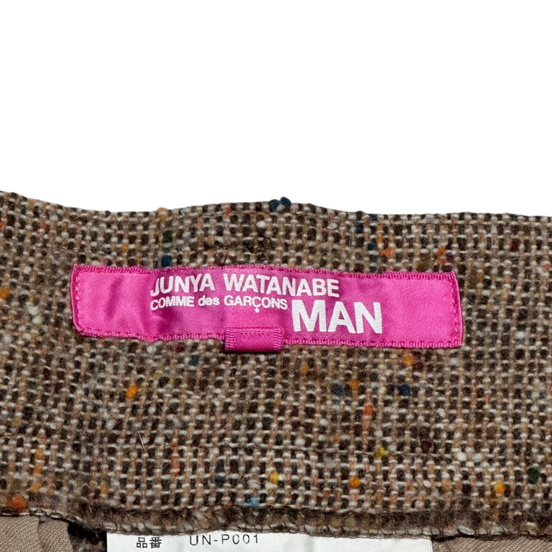JUNYA WATANABE MAN PINK(ジュンヤワタナベマンピンク) 04AW Unfinished Hem Tweed Half Pants 縮絨加工 切りっぱなし ツイード ハーフ パンツ UN-P001 S ベージュ ショーツ