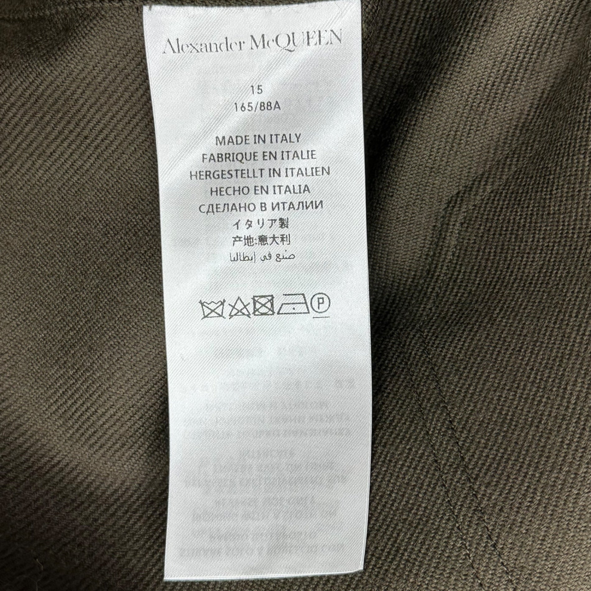 ALEXANDER MCQUEEN(アレキサンダーマックイーン) Wool Harness Shirt ウール ハーネス シャツ 15 165(S程度) カーキ