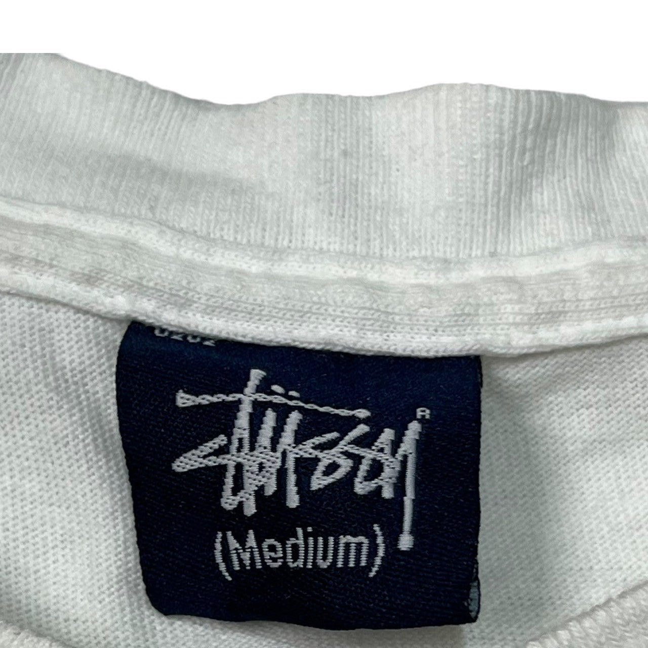 STUSSY(ステューシー) 90’s~00's landscape painting with cars 車 景色 Tシャツ 紺タグ SIZE M ホワイト×ブラック 90~00年代 OLD STUSSY