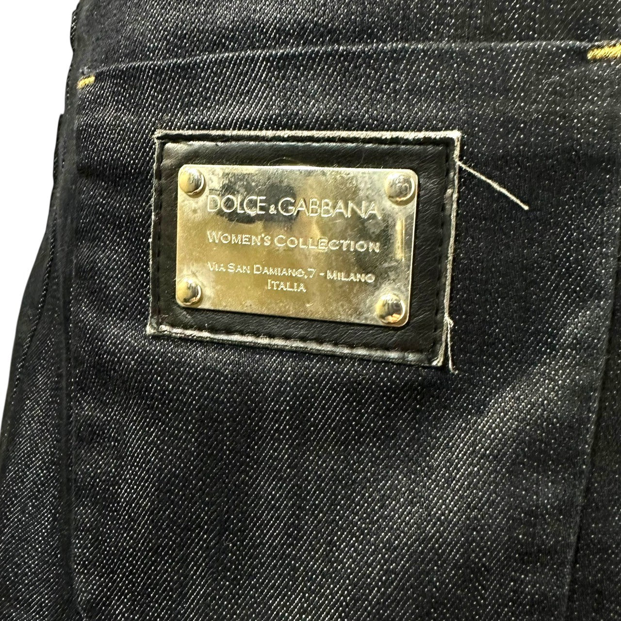 DOLCE&GABBANA(ドルチェ&ガッバーナドルガバ) Back Plate Denim Mini Skirt バックプレート デニム ミニ スカート F4B41D/G8473 38(M) インディゴ