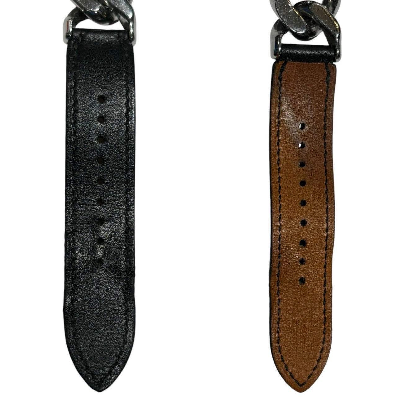 HERMES(エルメス) Apple watch ヴォースウィフト ドゥブルトゥール グルメット メタル 38mm~41mm対応 ブラック×シルバー U刻印 シルバー金具 アップルウォッチ用 チェーンベルト 腕時計