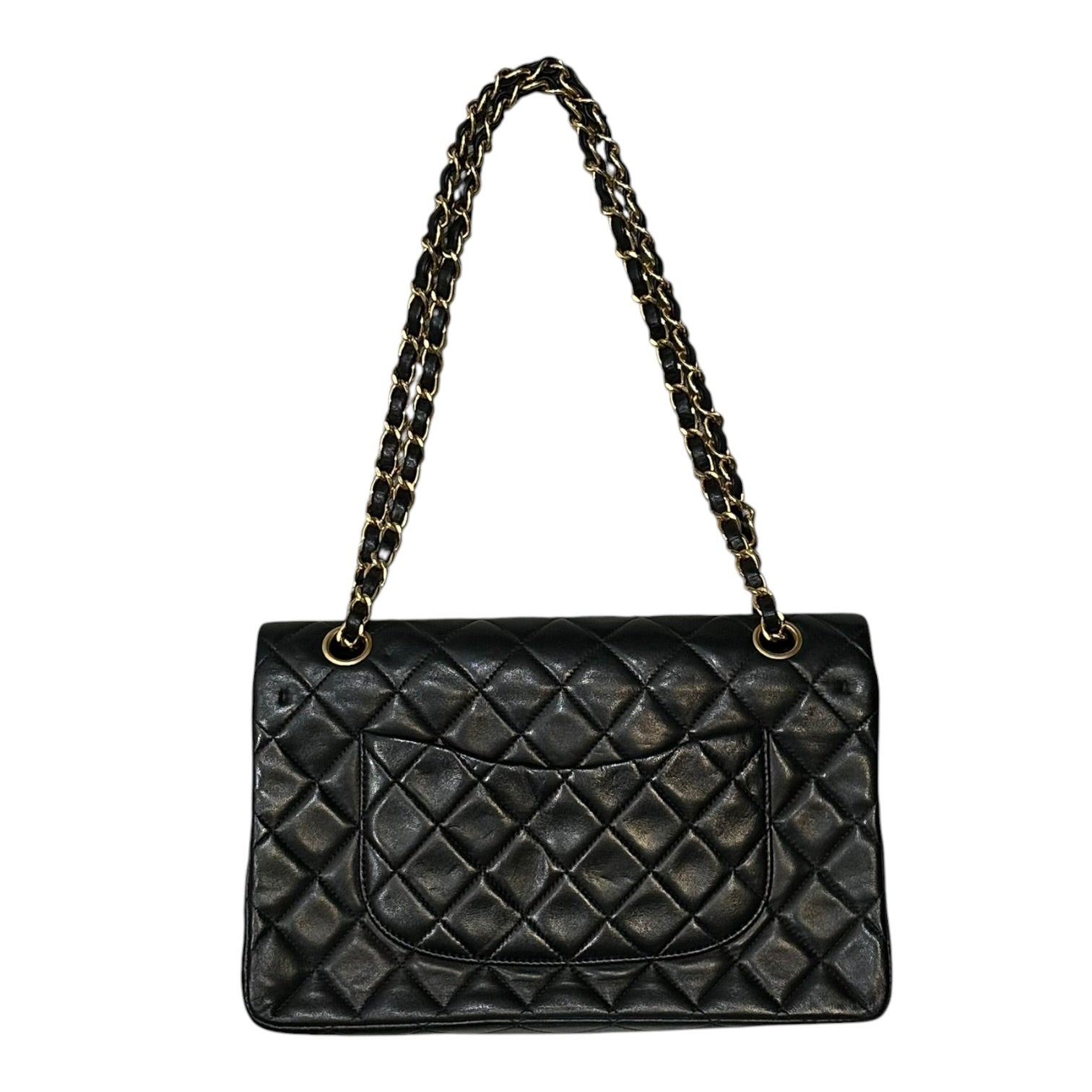 CHANEL(シャネル) 1992's Chanel Medium Classic Handbag マトラッセ 25 ラムスキン ダブルフラップ ブラック 90's 90年代 ヴィンテージ 200万番台 クラシック ハンドバッグ チェーン