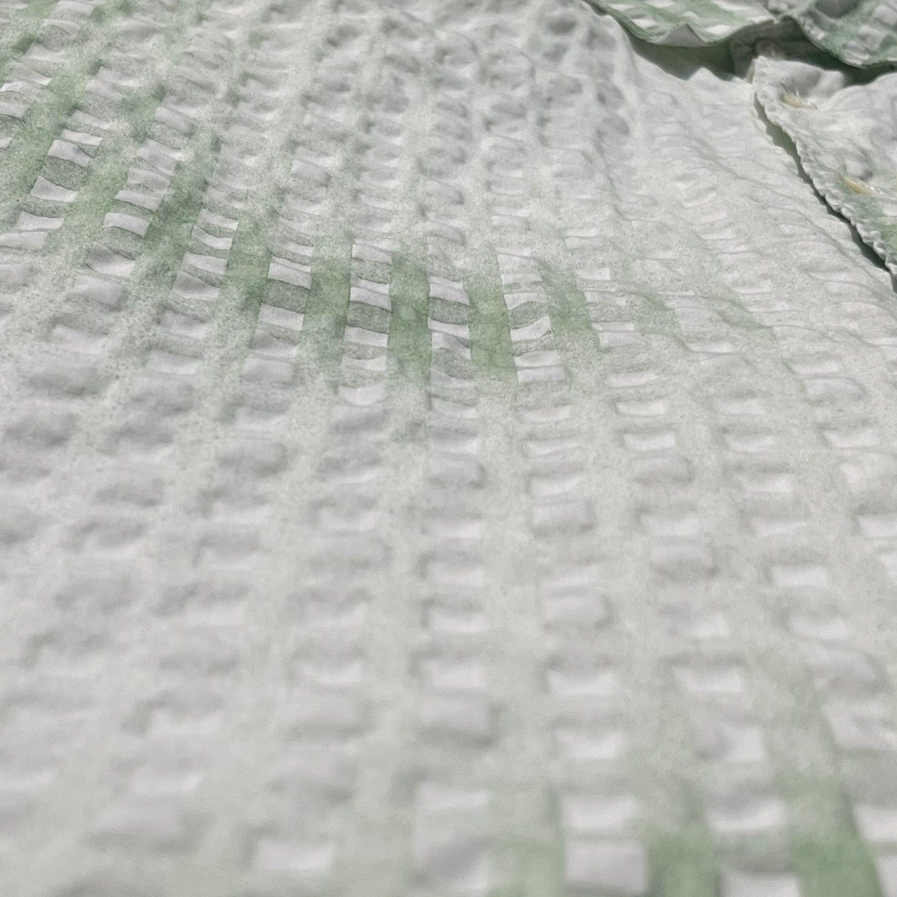 COMME des GARCONS HOMME(コムデギャルソンオム) 90's waffle embossing gradation check shirt/ワッフル型押しグラデーションチェックシャツ/田中啓一 HB-040050 SIZE FREE ホワイト×グリーン AD1998 田中オム