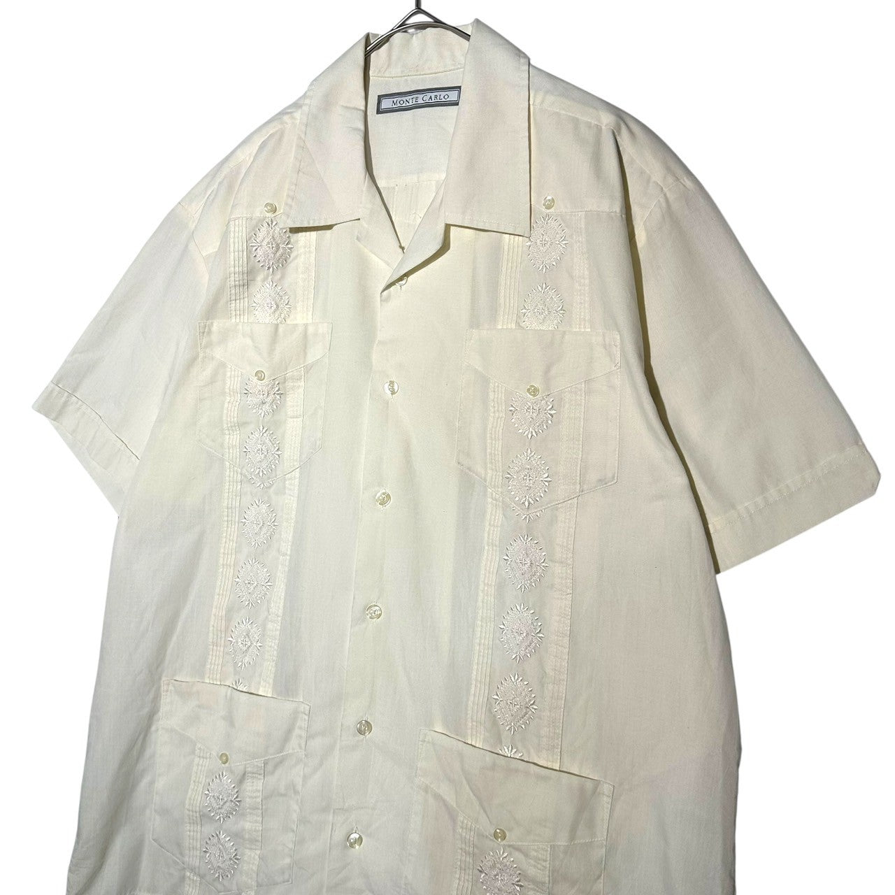 MONTE CARLO(モンテカルロ) OLD S/S Cuba Shirt オールド 半袖 キューバ シャツ M アイボリー