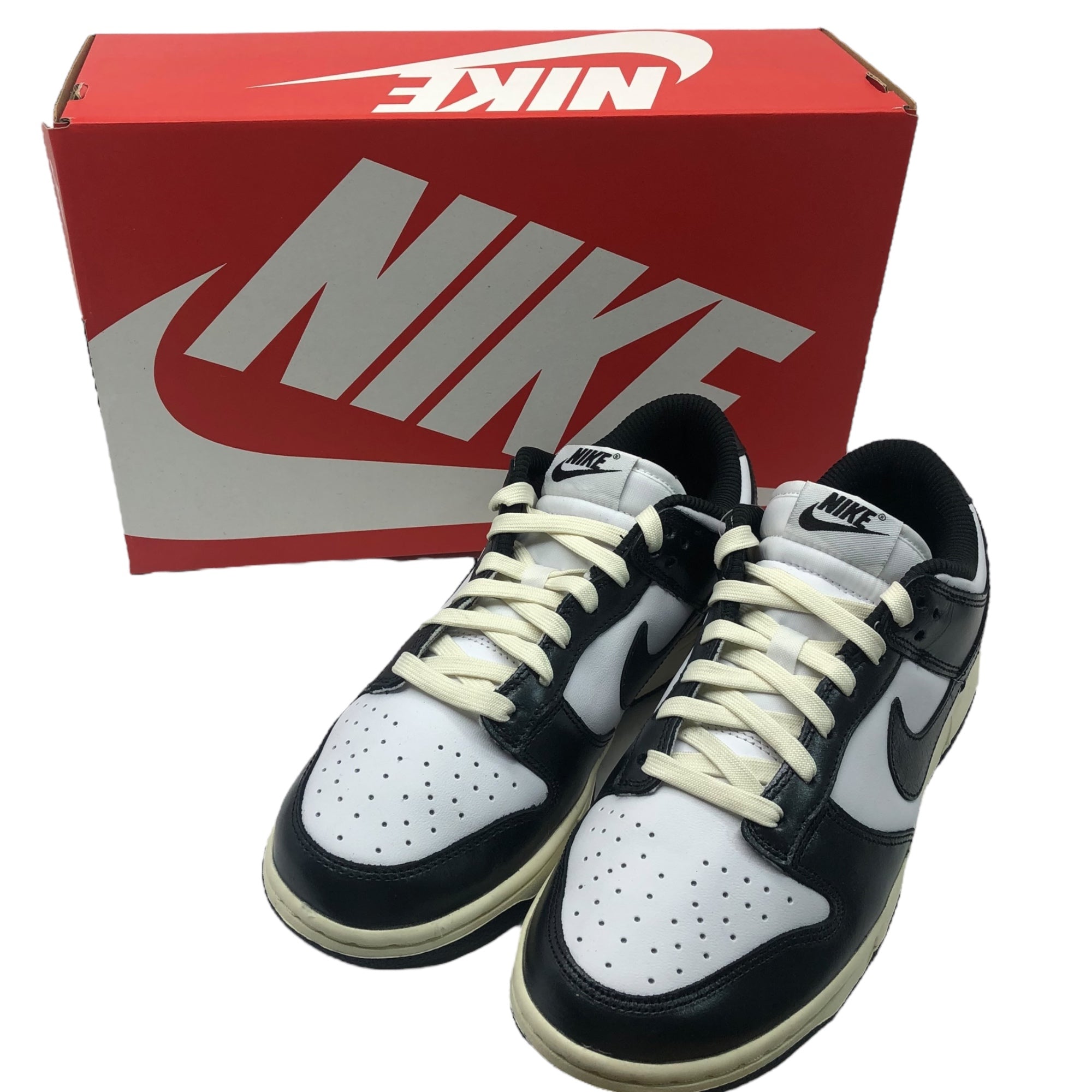 NIKE(ナイキ) WMNS Dunk Low PRM Vintage "Black and White/Panda" ダンク ロー ヴィンテージ パンダ FQ8899-100 25.5cm ブラック×ホワイト ローカット スニーカー