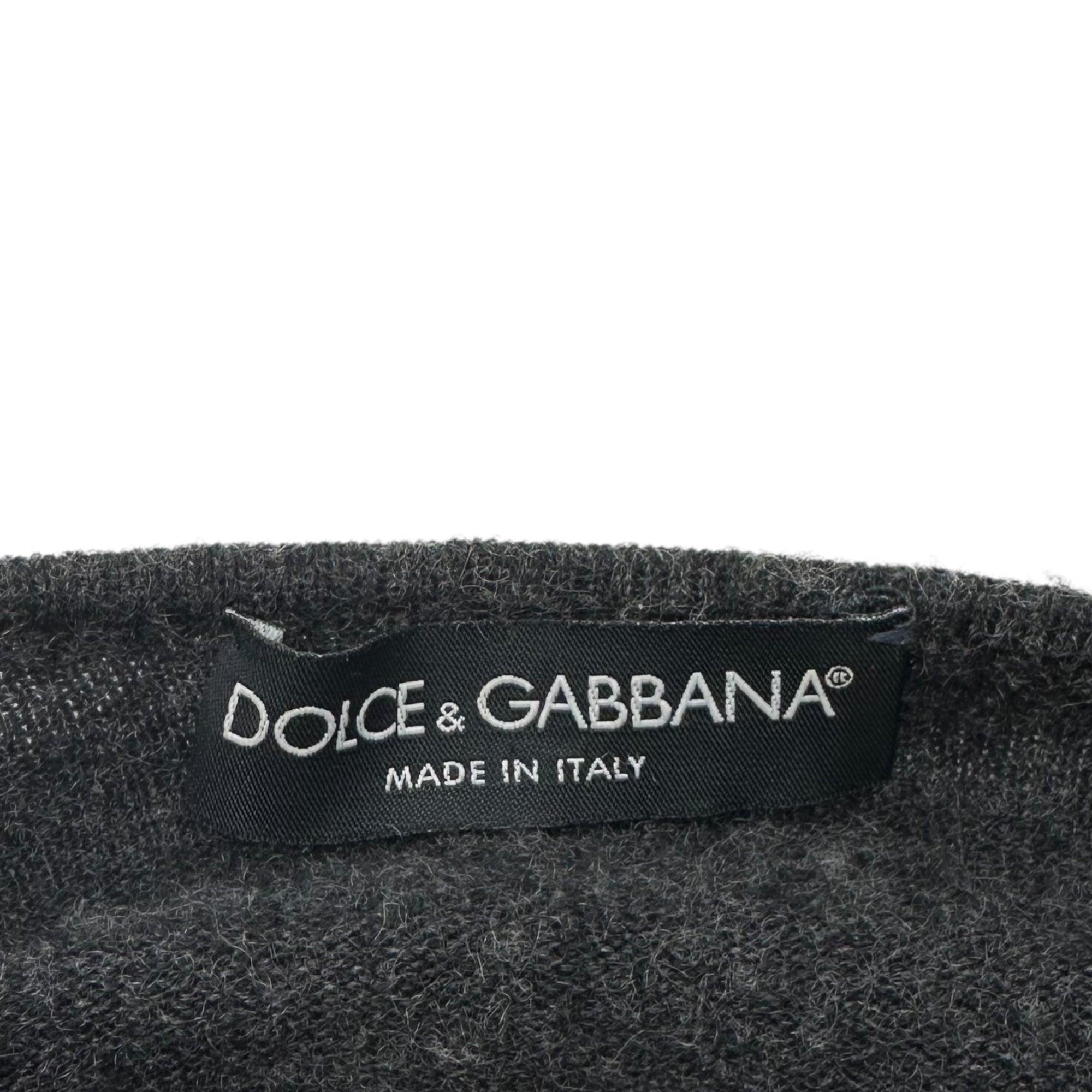 DOLCE&GABBANA(ドルチェ&ガッバーナドルガバ) Double specification long-sleeved cashmere cardigan ダブル仕様 長袖 カシミヤ カーディガン IKC74/4T10 46(S) チャコールグレー