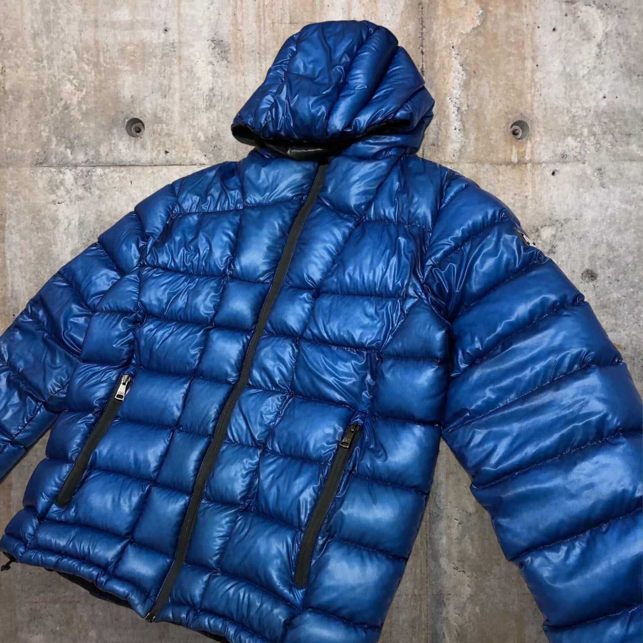 DOLCE&GABBANA(ドルチェ&ガッバーナドルガバ) スケルトンフーデットダウンジャケット G9T68G 46(Mサイズ程度) ブルー DOLCE&GABBANA SKI