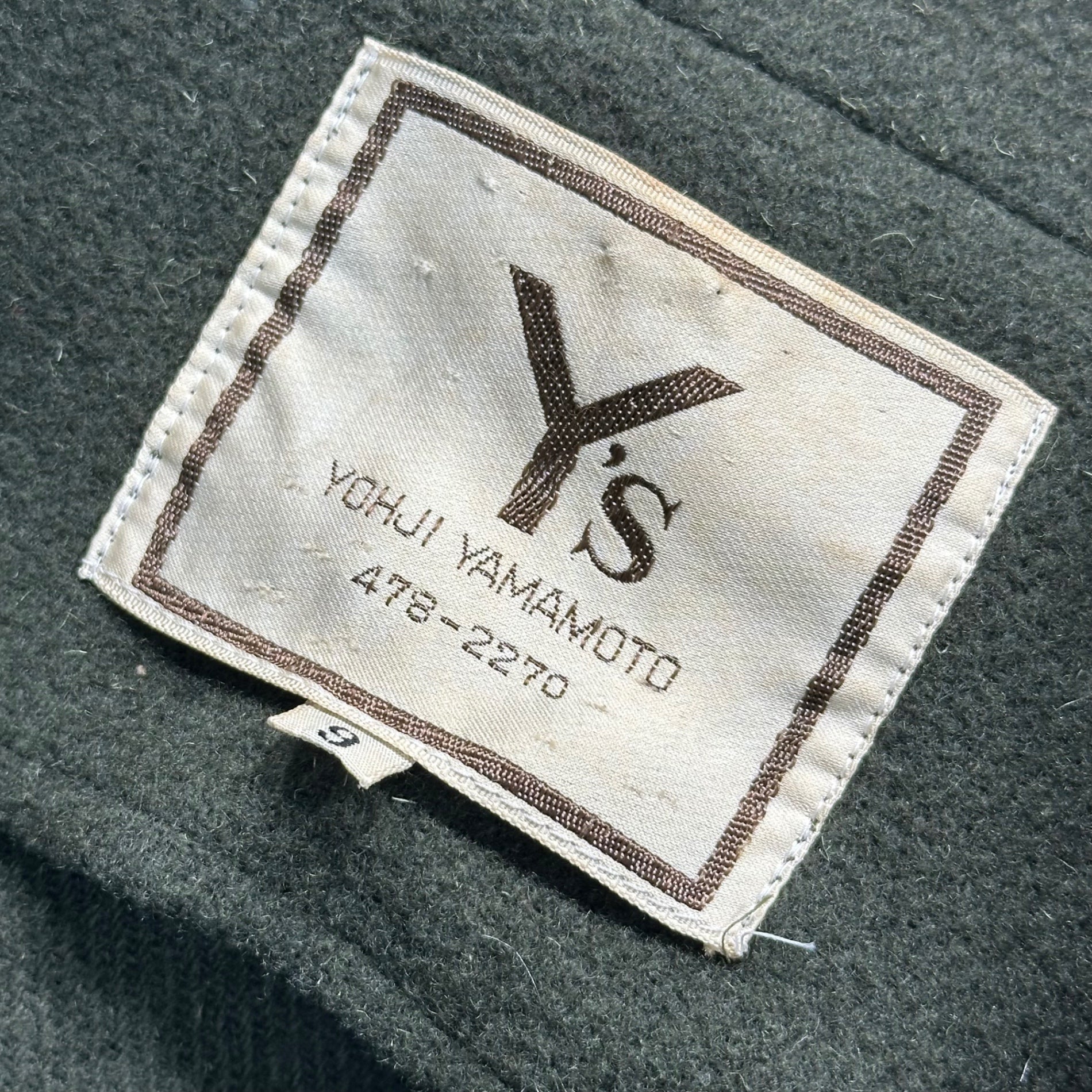 Y's(ワイズ) 70's Wool Melton Wide Stand Collar Coat ウール メルトン ワイド ステンカラー コート 9(M程度) オリーブ 70年代 ヴィンテージ アーカイブ