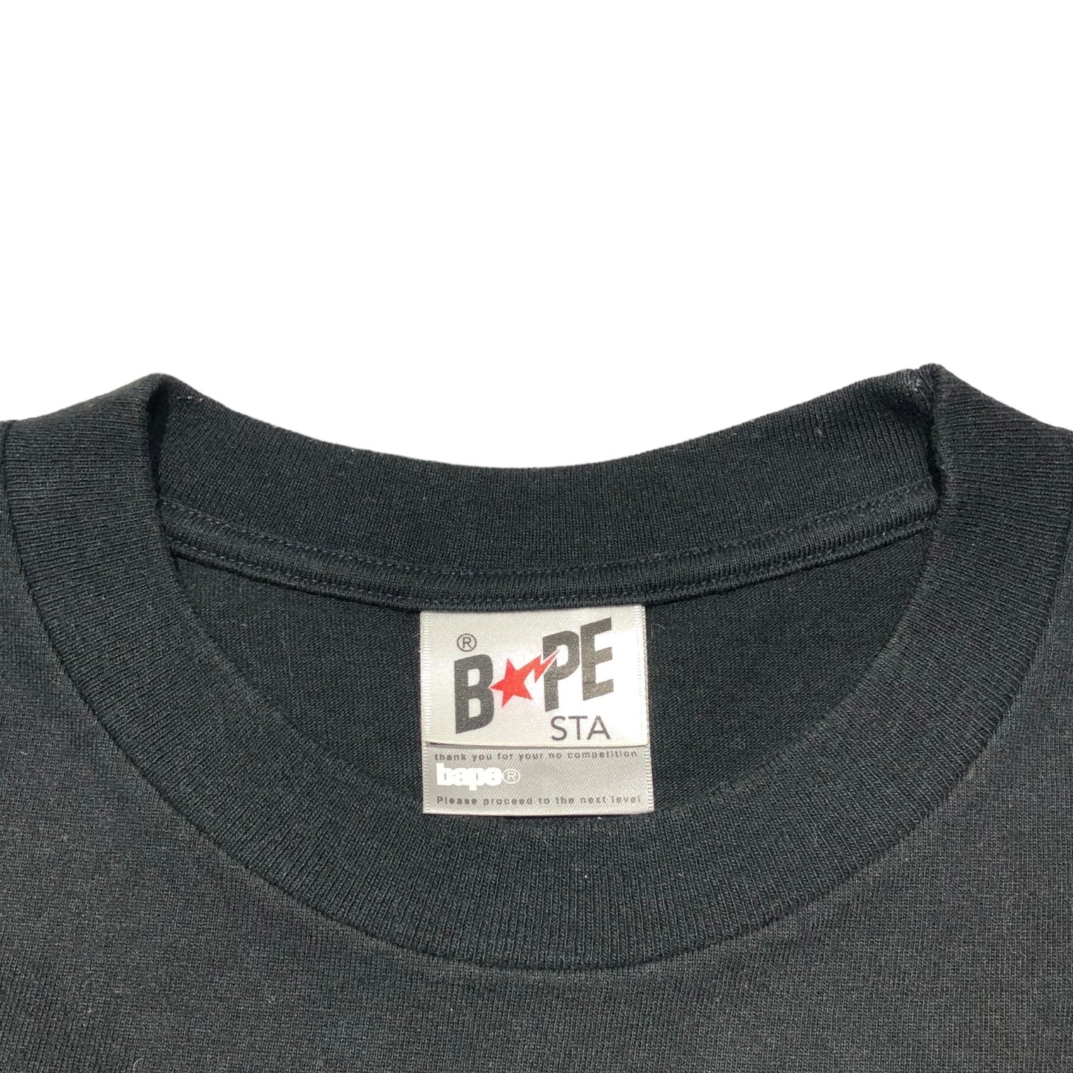 A BATHING APE(アベイシングエイプ) 90's BAPE STA T-shirt ベイプ スタ Tシャツ L ブラック×グレー