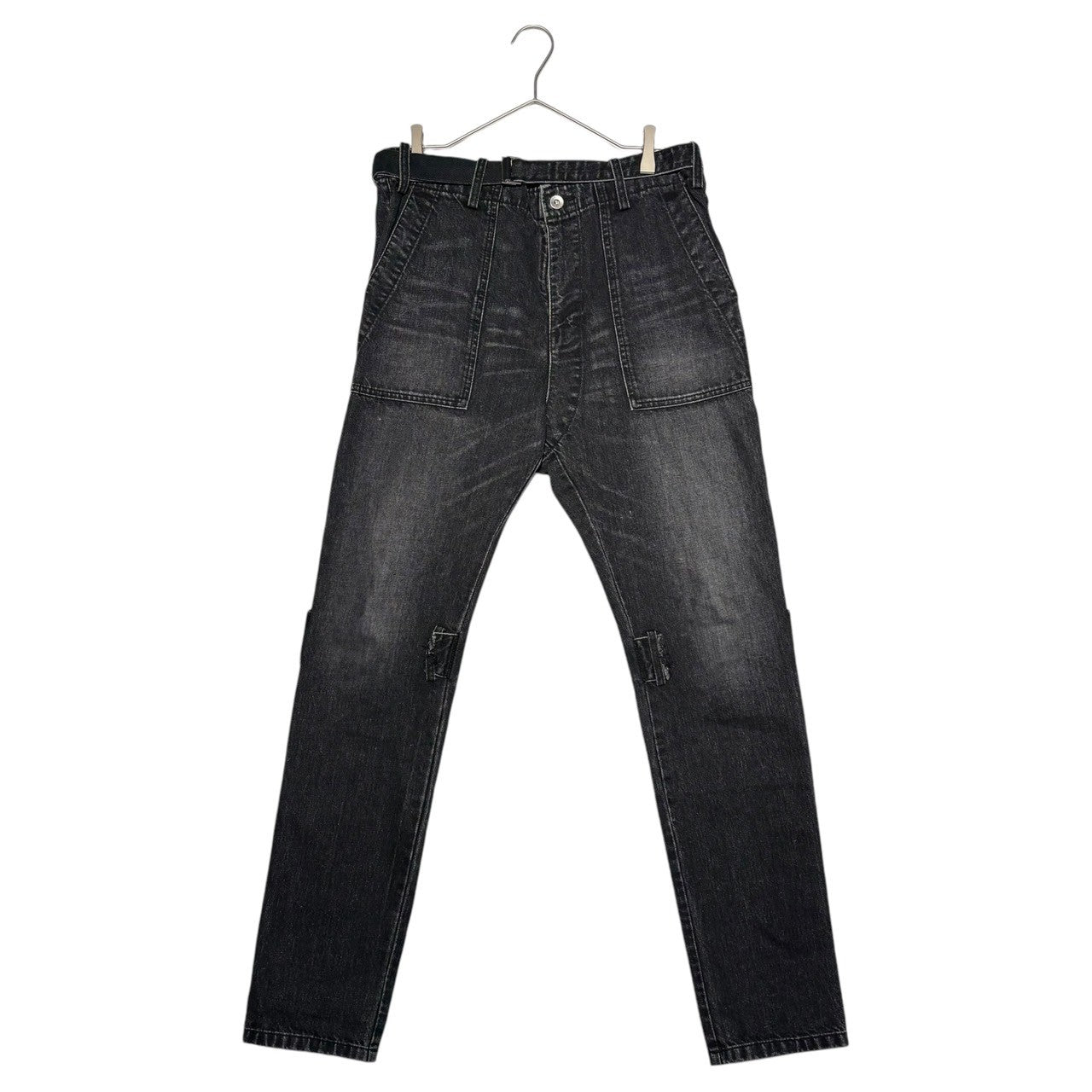 sacai(サカイ) 19AW bondage denim pants ボンテージ デニム パンツ 19-02066M 2(M程度) ブラック