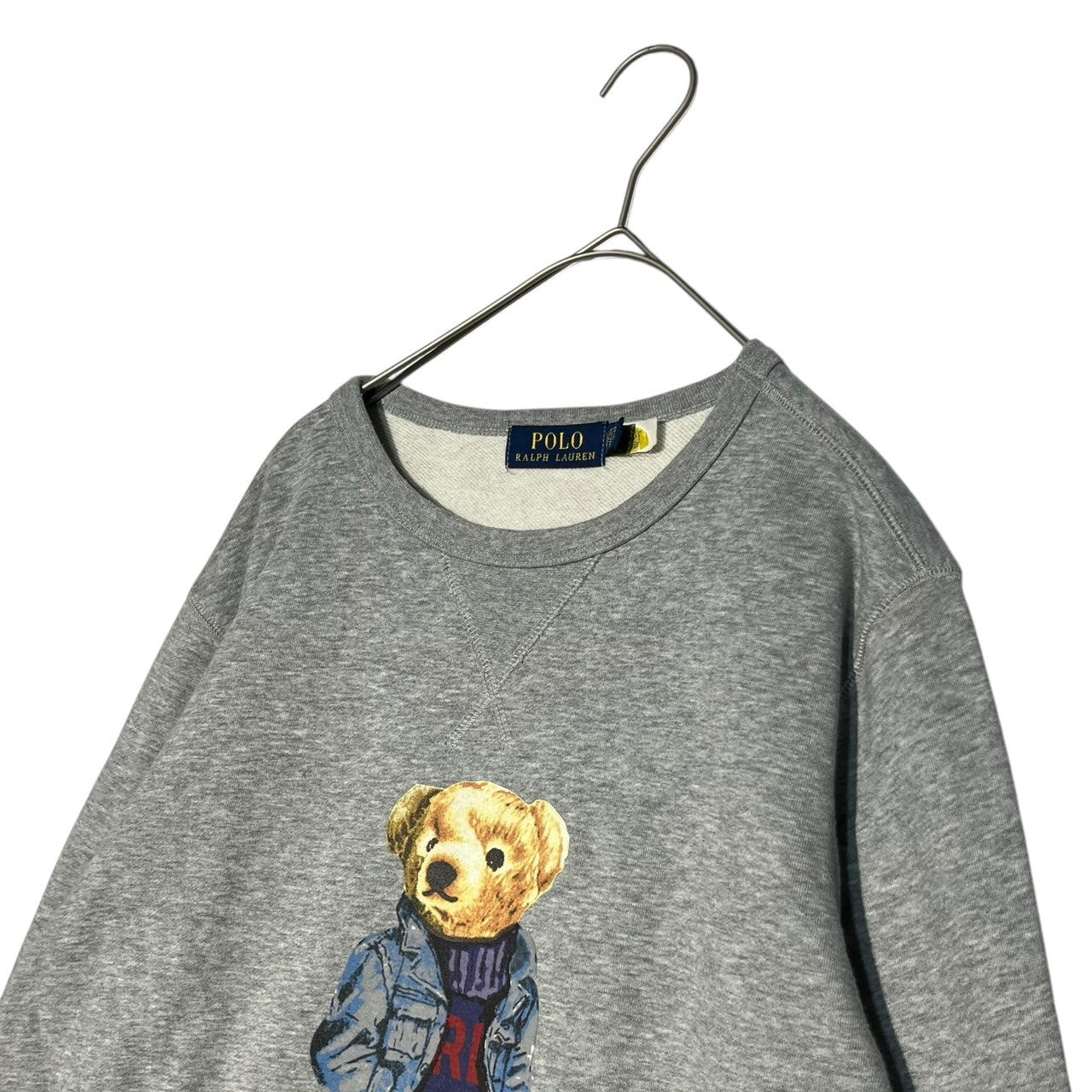POLO RALPH LAUREN(ポロラルフローレン) Denim Setup Style Polo Bear Sweatshirt デニム セットアップ スタイル ポロベア スウェット シャツ 0200011586 S グレー