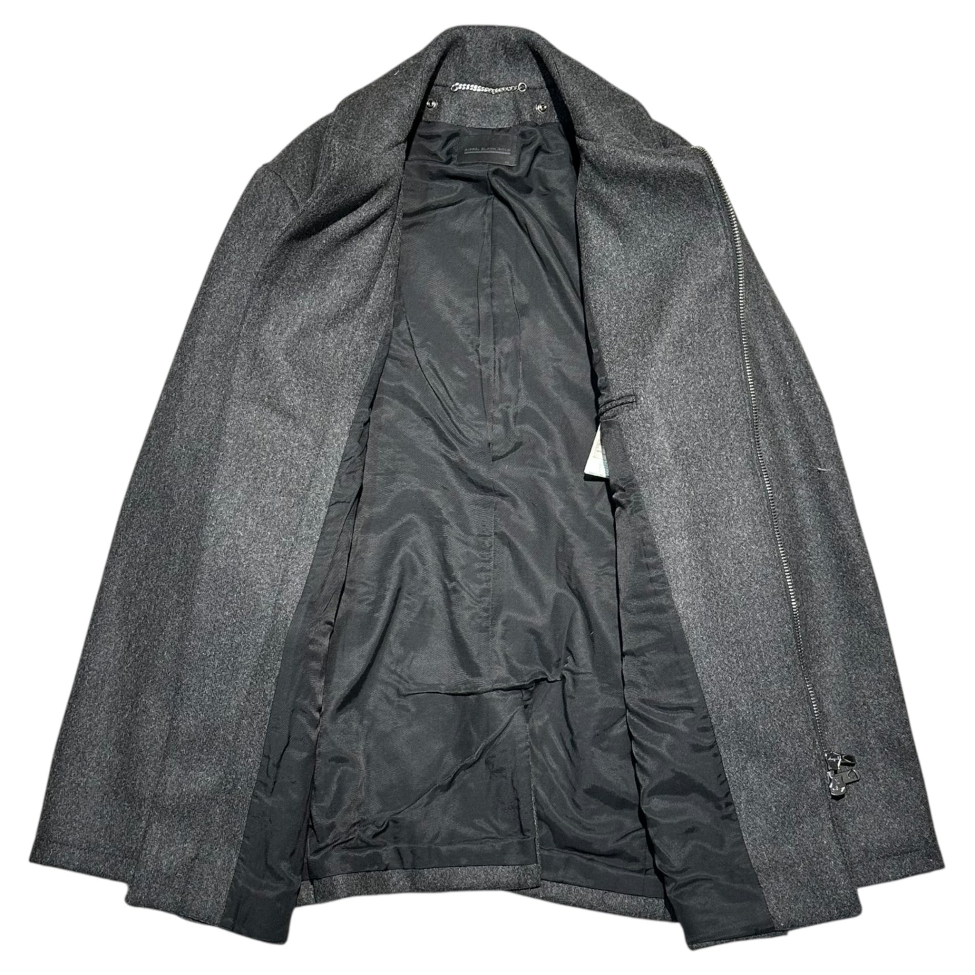 DIESEL BLACK GOLD(ディーゼルブラックゴールド) 5 ZIP Melton Wool Stand Collar Coat メルトン ウール ステンカラー コート 48(M程度) グレー ショート