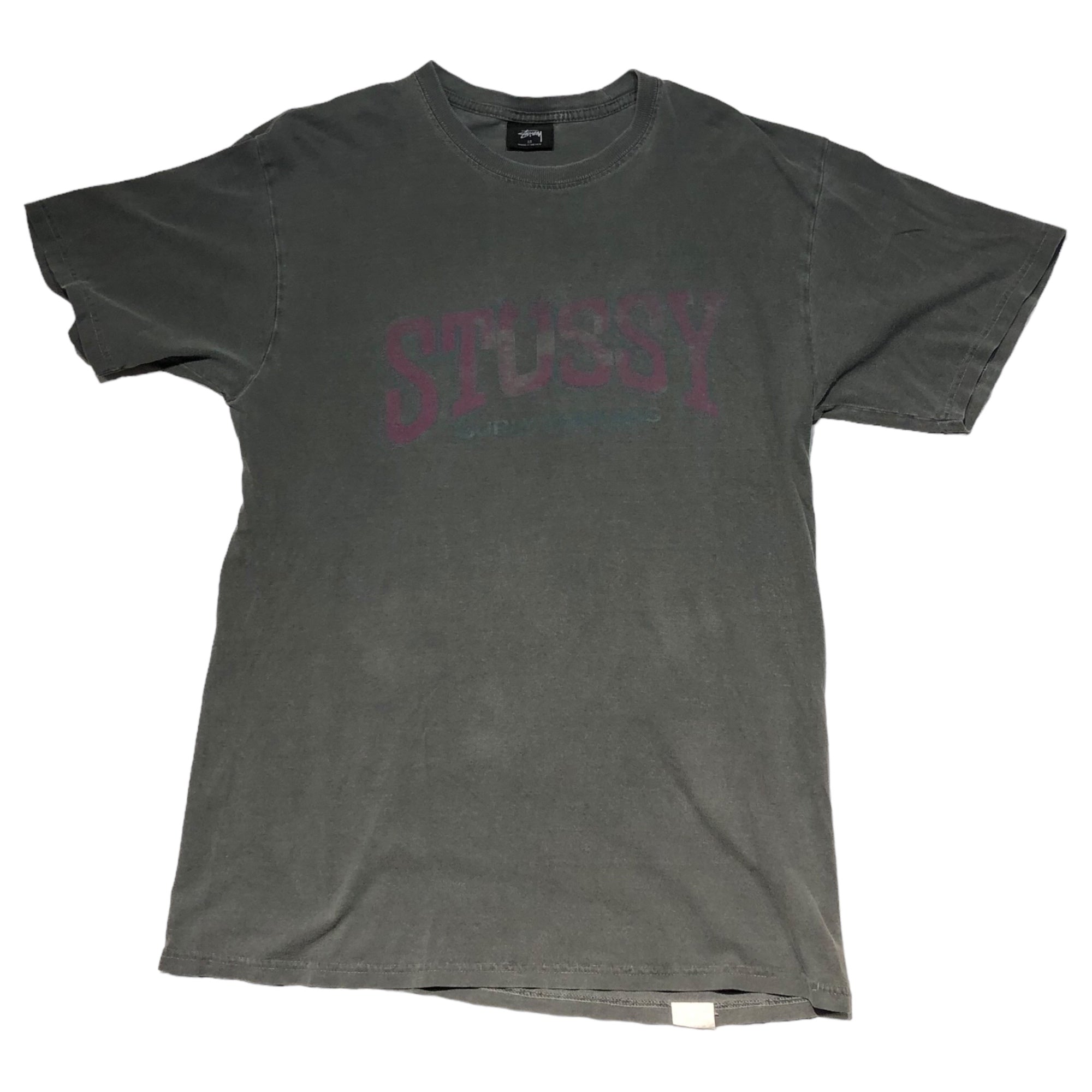 STUSSY(ステューシー) "SUPPLY THREADS" printed T-shirt ロゴ プリント Tシャツ M グレー