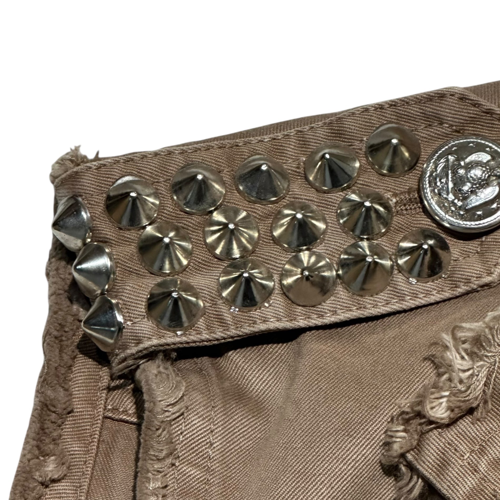 D&G(ディー&ジードルガバドルチェ&ガッバーナ) Studded raw edge vest スタッズ装飾 切りっぱなし ベスト RB0220/ST3043 46(S) ブラウン