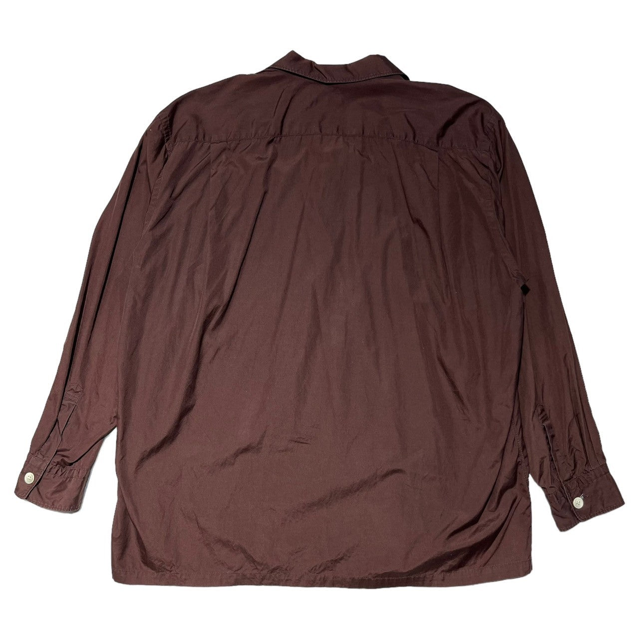 COMME des GARCONS HOMME(コムデギャルソンオム) 80~90’s oversized open collar shirt オープンカラーシャツ Lサイズ程度 ワインレッド 田中オム