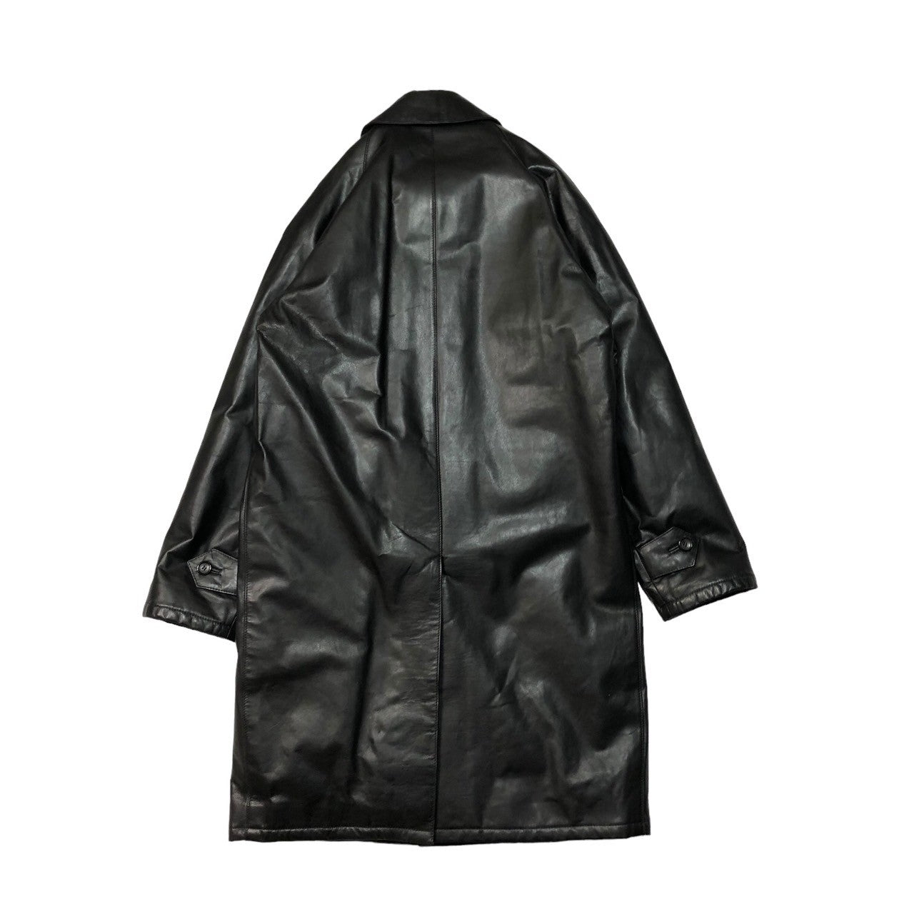 Salfra(サルフラ) 90's leather stainless steel collar coat レザー ステンカラー コート ロング 46(M程度) ブラック 90年代 イタリア製
