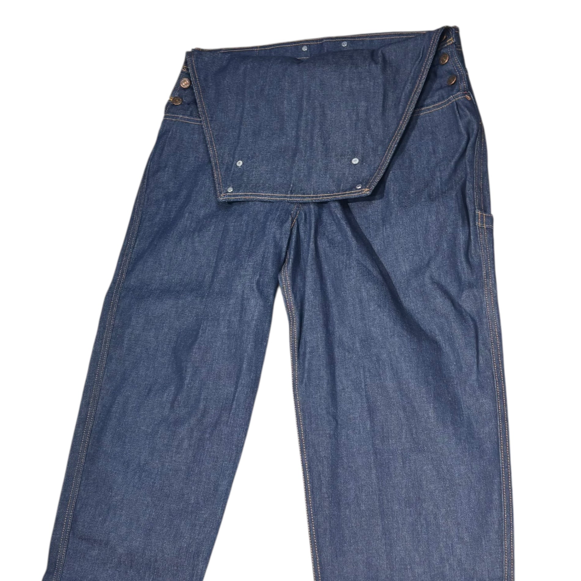 Levi's(リーバイス) 90's USA made Orange Tab Denim overall オレンジタブ デニム オーバーオール 22538-9509 M 38-33 インディゴ 42 TALON USA製 ワイド デッドストック ヴィンテージ 90年代 1995年製