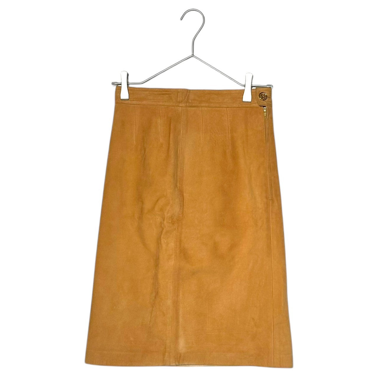 LOEWE(ロエベ) 90's Nubuck leather knee-length skirt ヌバック レザー ひざ丈 スカート 38(M程度) ブラウン